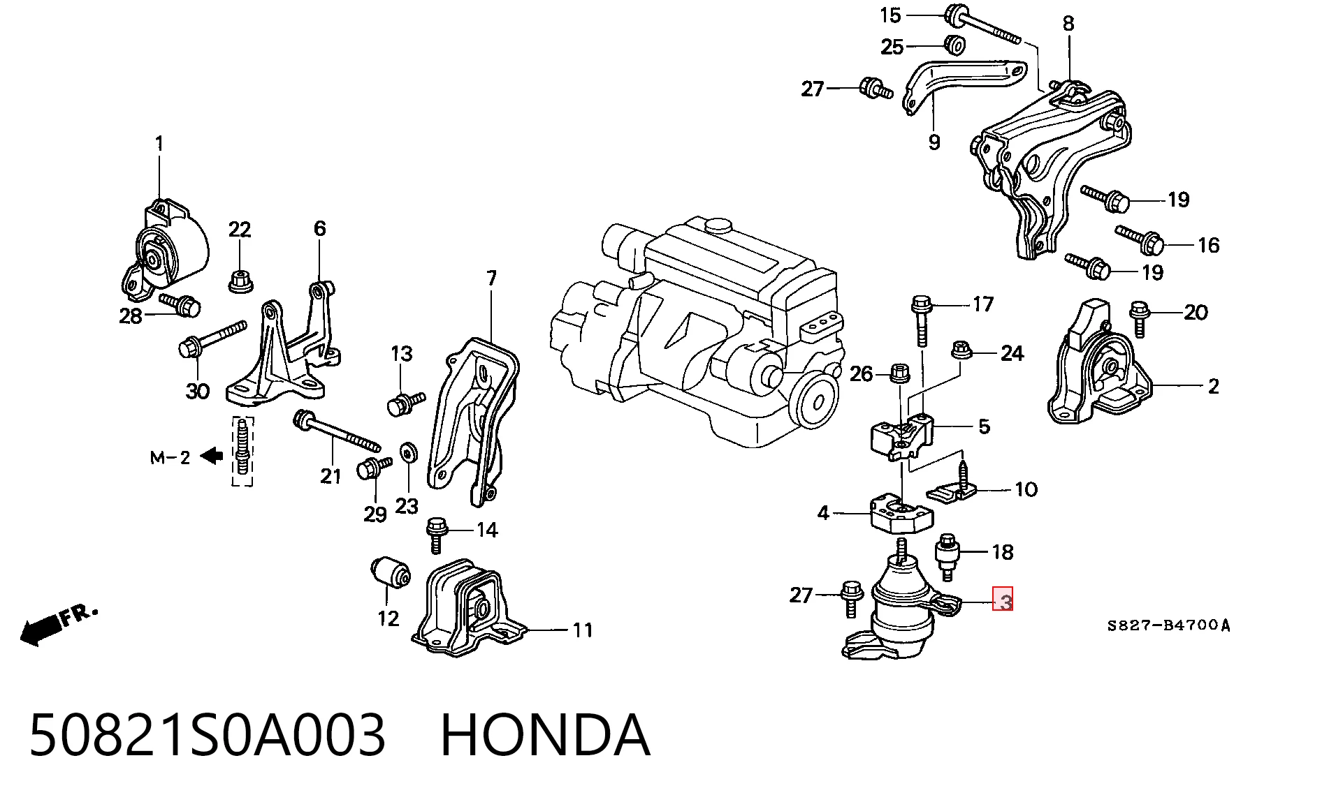  Poduszka (podpora) silnika lewa Honda Accord 6