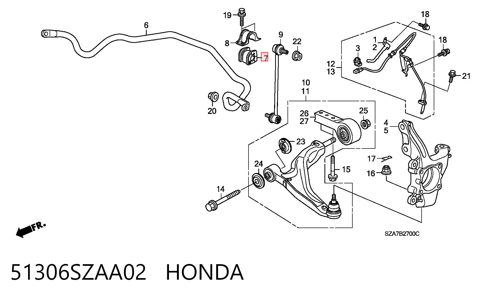  Tuleja stabilizatora przedniego Honda Pilot 2