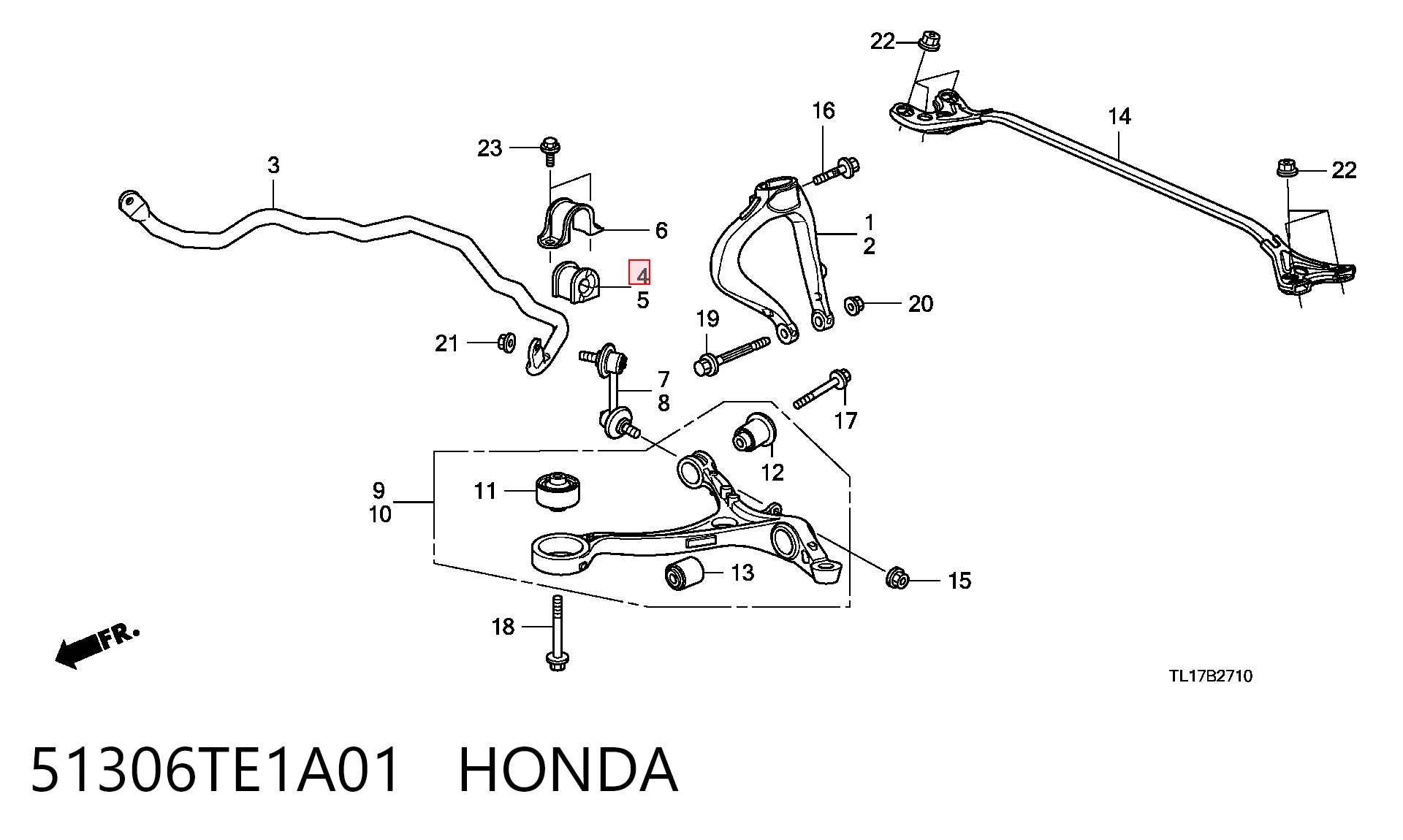  Tuleja stabilizatora przedniego Honda Accord 8