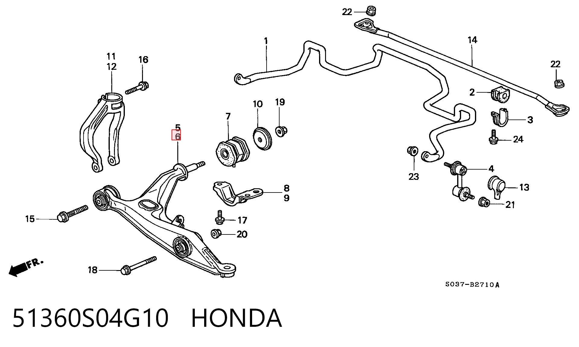  Wahacz zawieszenia przedniego dolny lewy Honda Civic 5