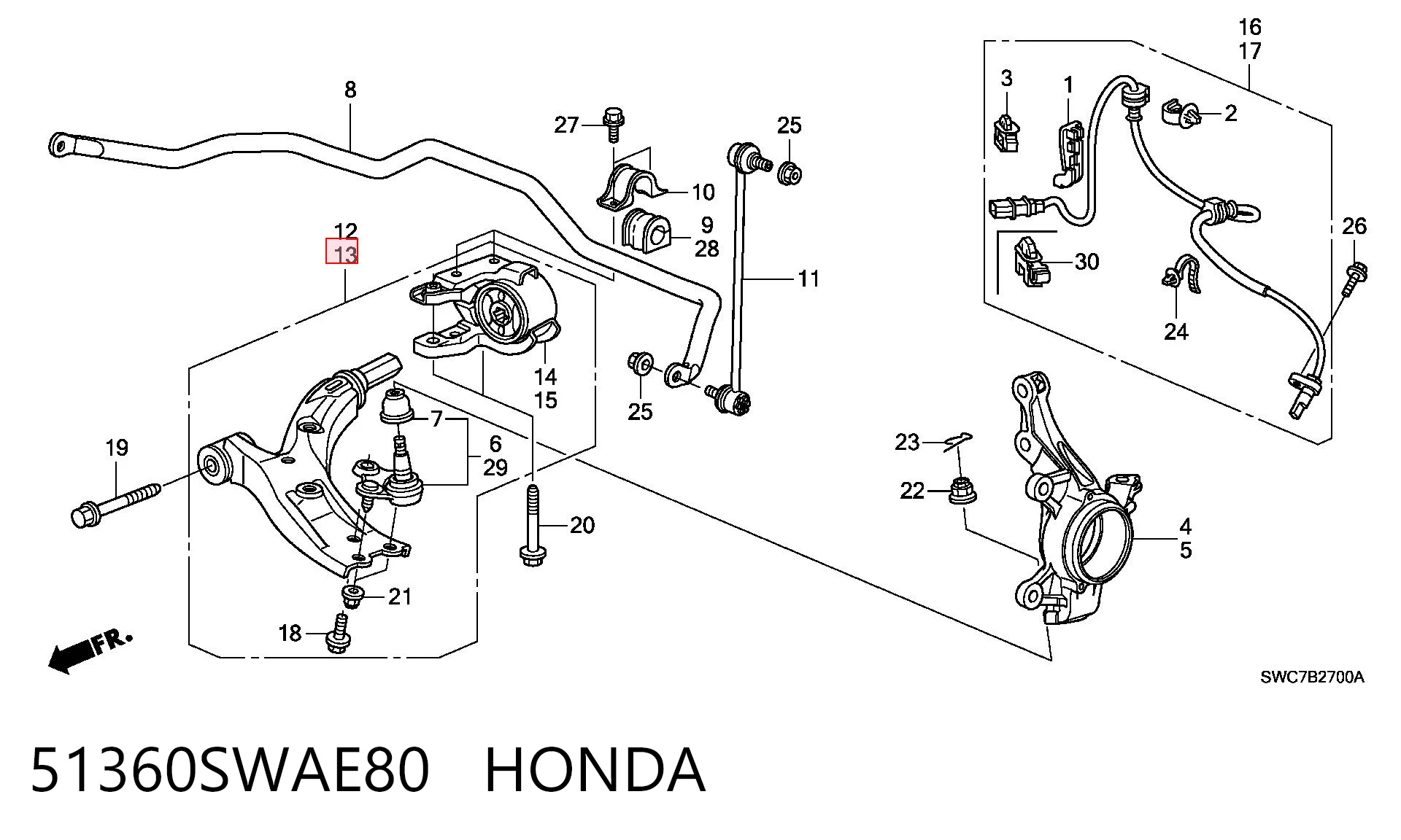 51360SWAE80 Honda