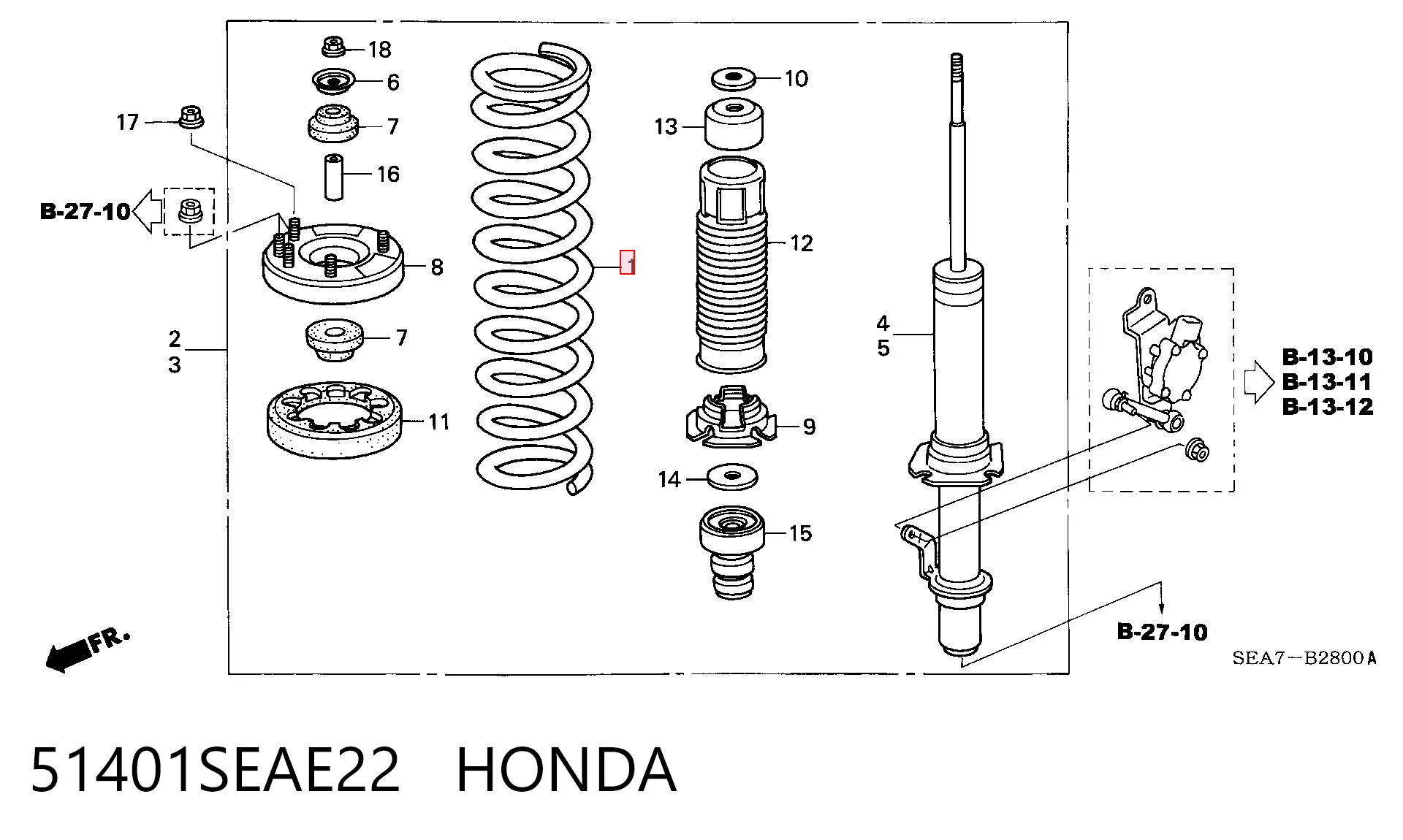 Sprężyna przednia do Honda Accord VII CL, CM