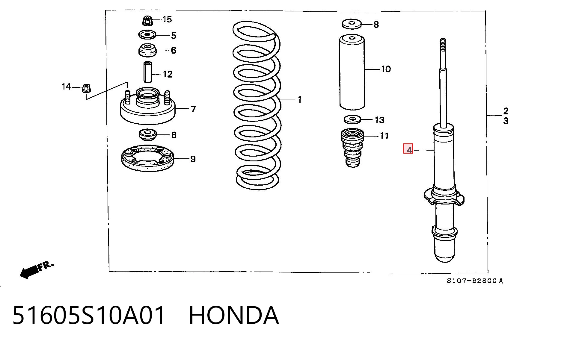 51605S10A01 Honda Amortyzator przedni