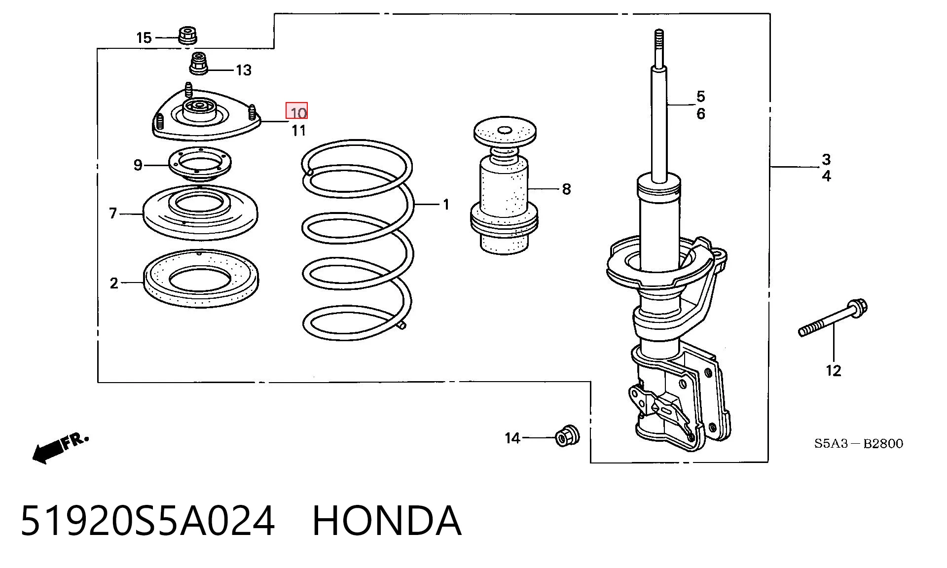 Do koszyka Poduszka amortyzatora przedniego Honda Civic VII EU, EP, EV