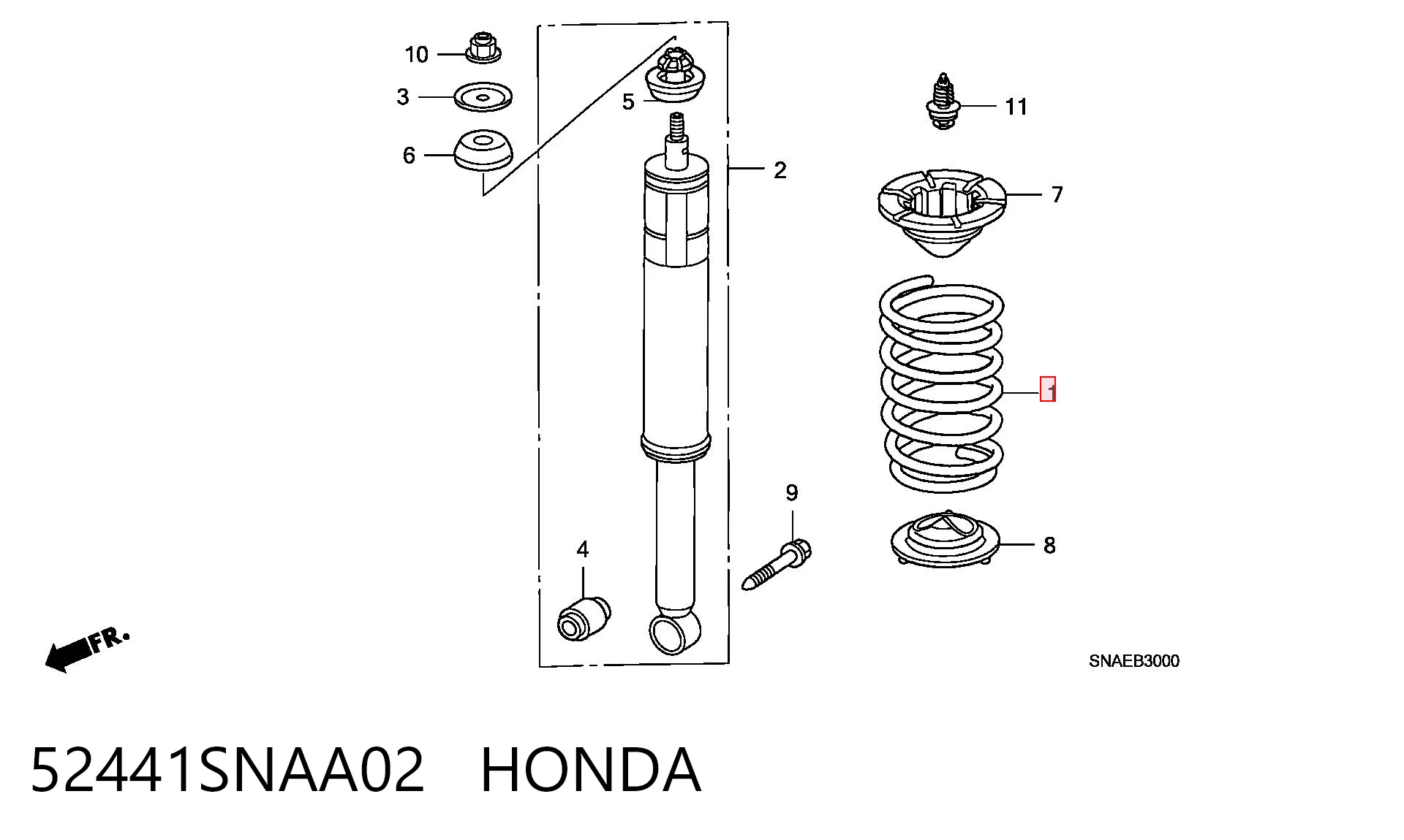52441SNAA02 Honda Sprężyna tylna