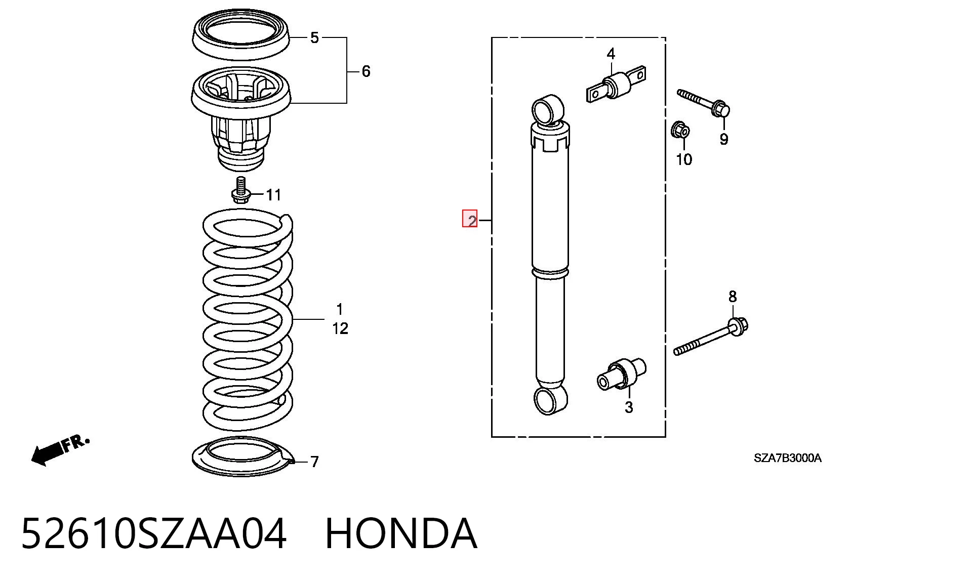 Amortyzator tylny Honda Pilot II
