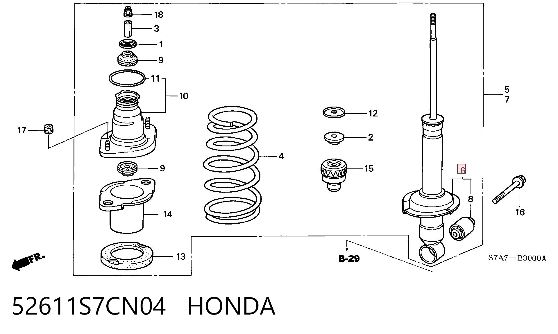 Do koszyka Amortyzator tylny Honda STREAM  RN