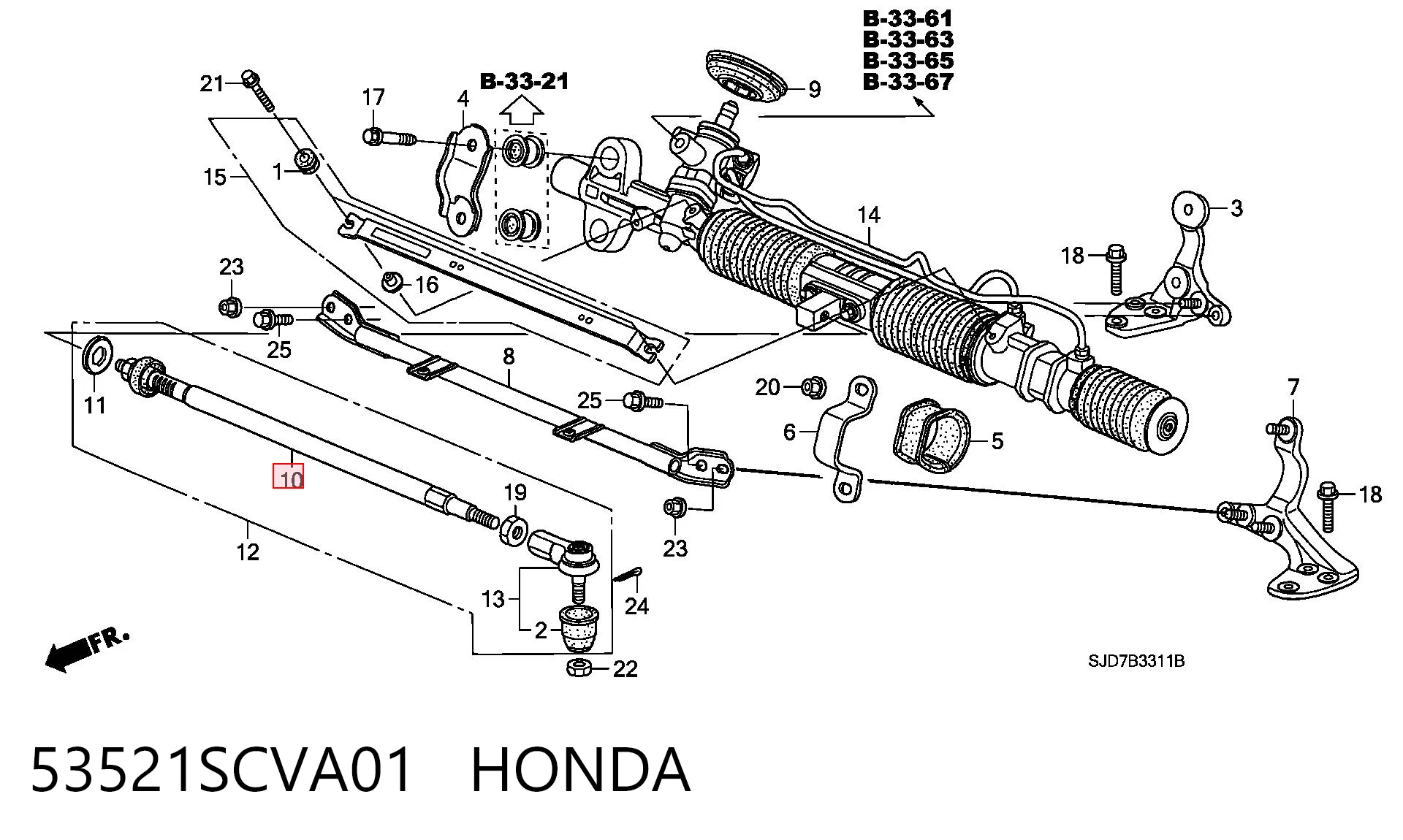  Drążek kierowniczy Honda FR-V 