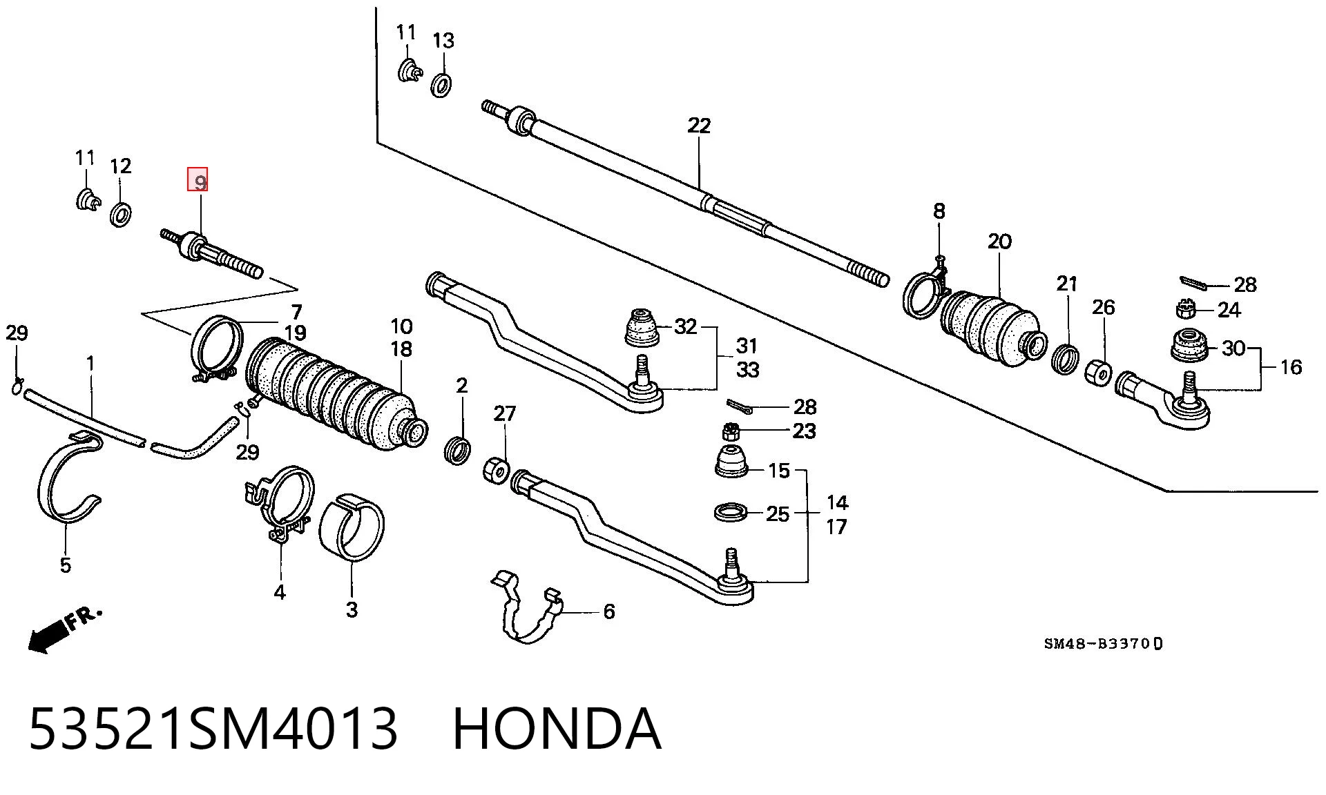 Drążek kierowniczy Honda Accord IV sedana (CB3, CB7) (1990 - 1993) cena, od 14,66 USD