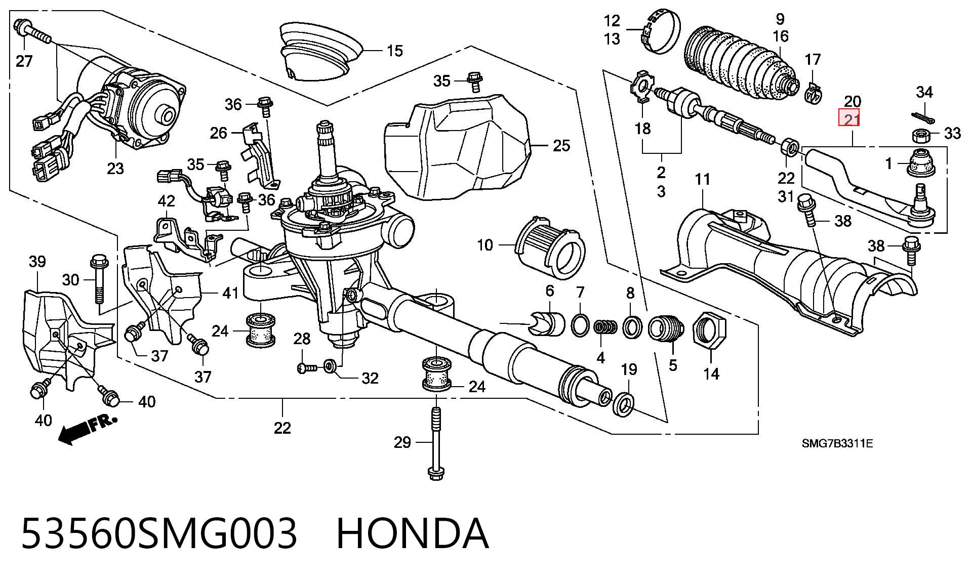 53560SMG003 Honda Końcówka drążka kierowniczego zewnętrzna