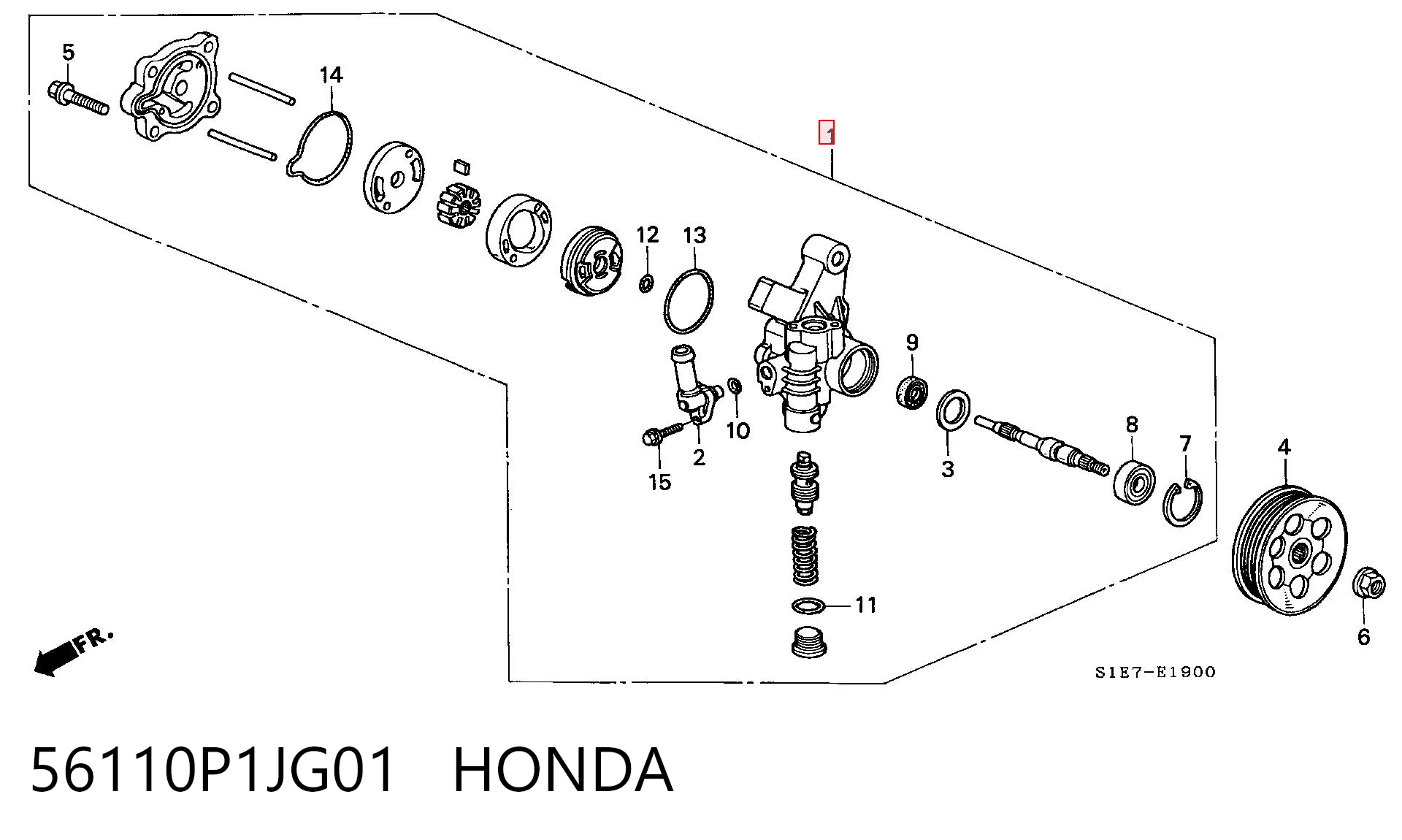 Pompa wspomagania hydraulicznego kierownicy do Honda Civic VI EJ9, EK3/4