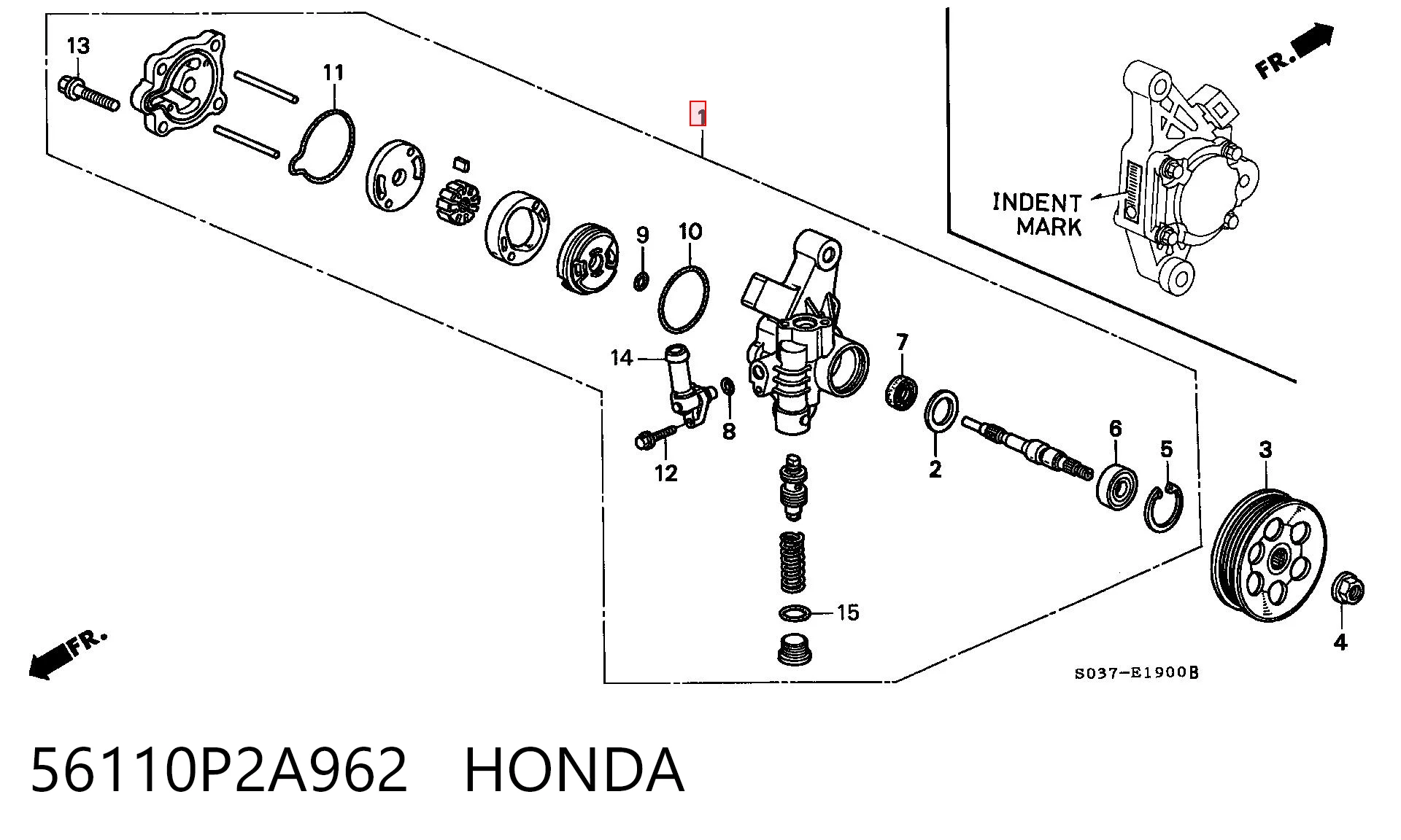  Pompa wspomagania hydraulicznego kierownicy Honda Civic 6