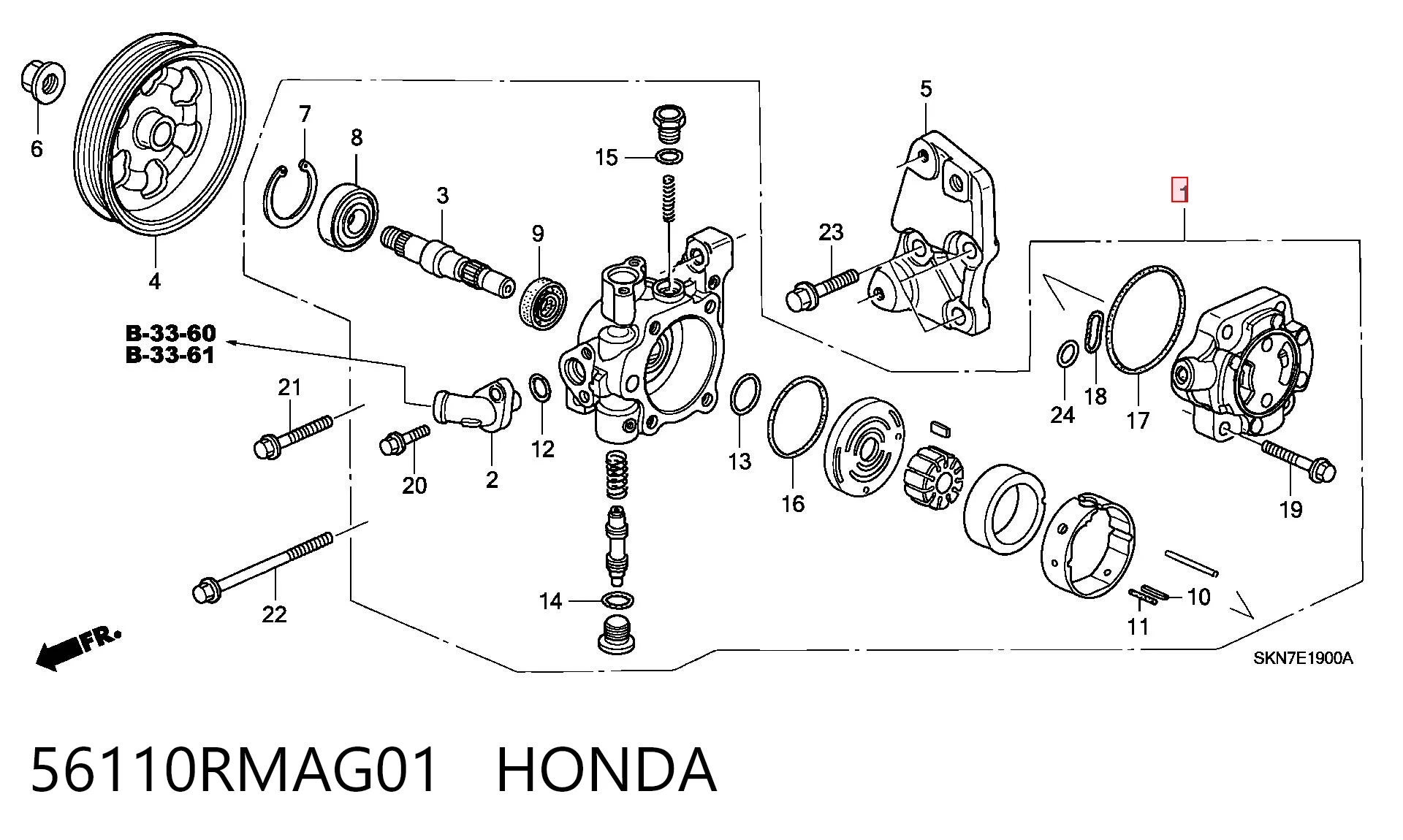 56110RMAG01 Honda Pompa wspomagania hydraulicznego kierownicy