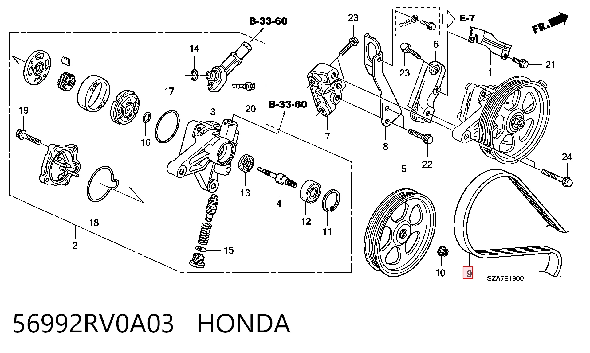 56992RV0A03 Honda Pas napędowy mechanizmów