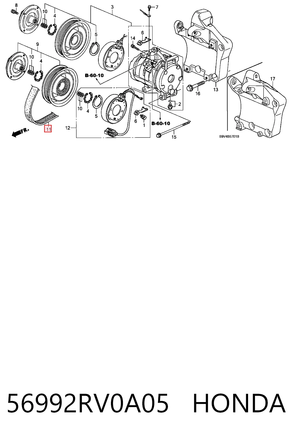 56992RV0A05 Honda Pas napędowy mechanizmów
