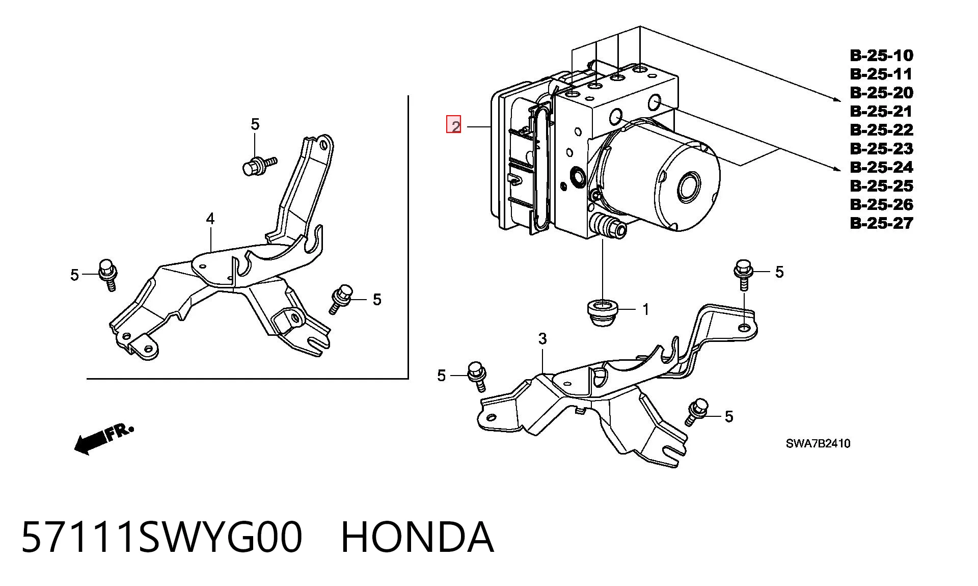 Sterownik ABS  hydrauliczny Honda CR-V III SUV (RE) (2006 - 2011) cena, od 163,50 USD