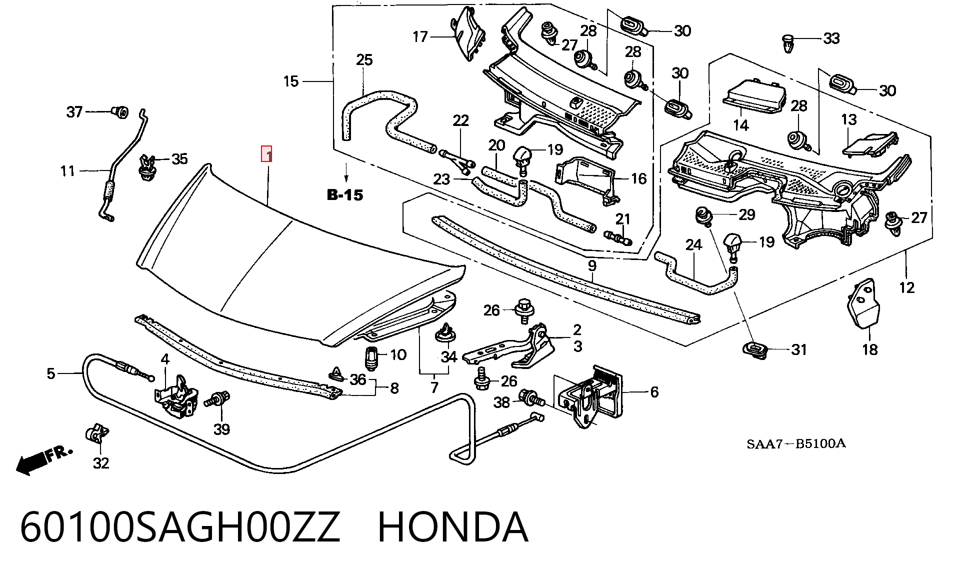 Do koszyka Maska silnika Honda Jazz  GD, GE
