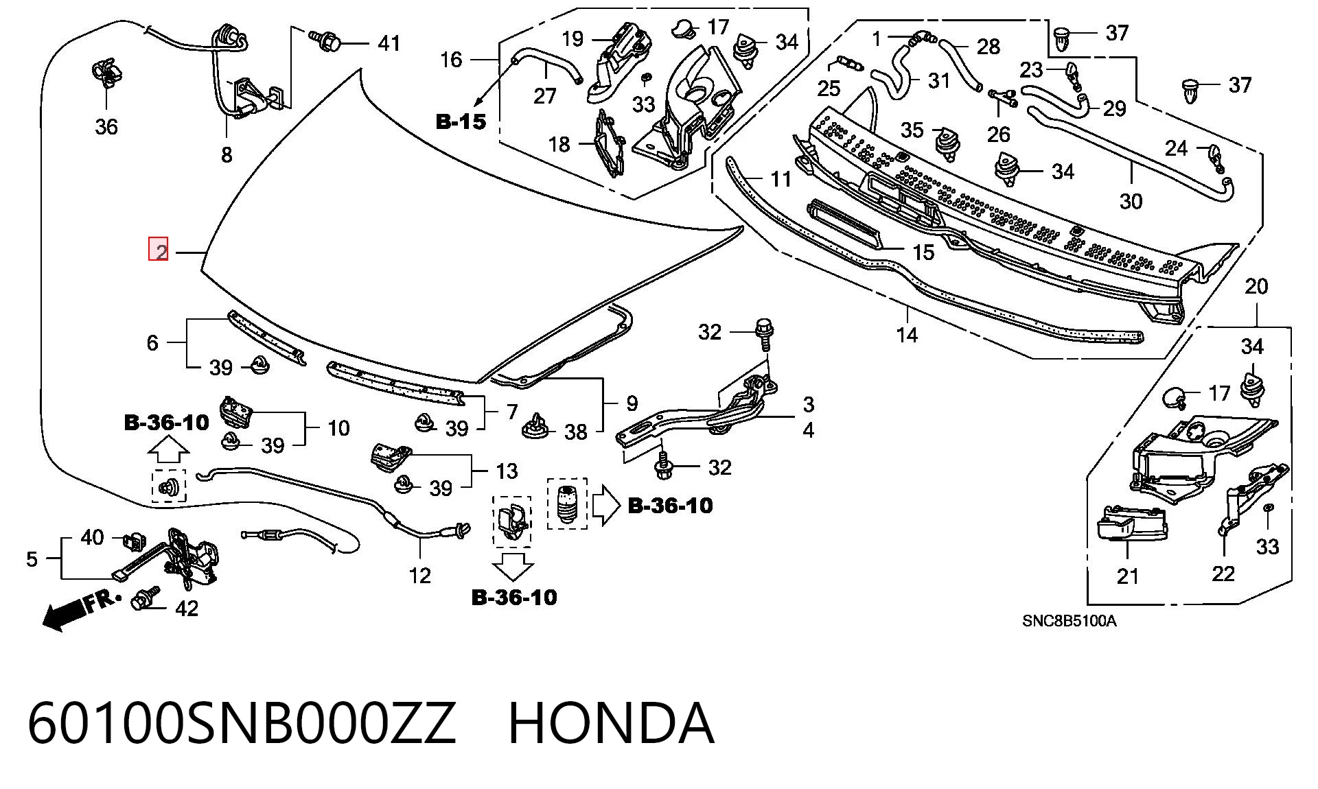 Maska silnika do Honda Civic VIII FD, FA