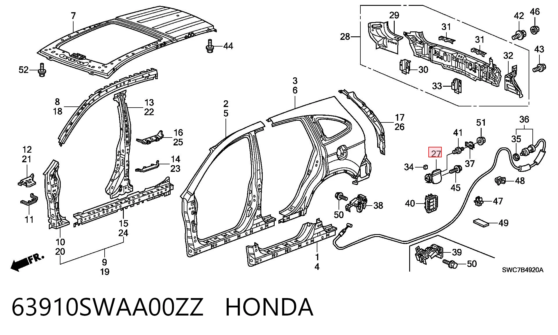 Klapka wlewu paliwa do Honda CR-V III RE