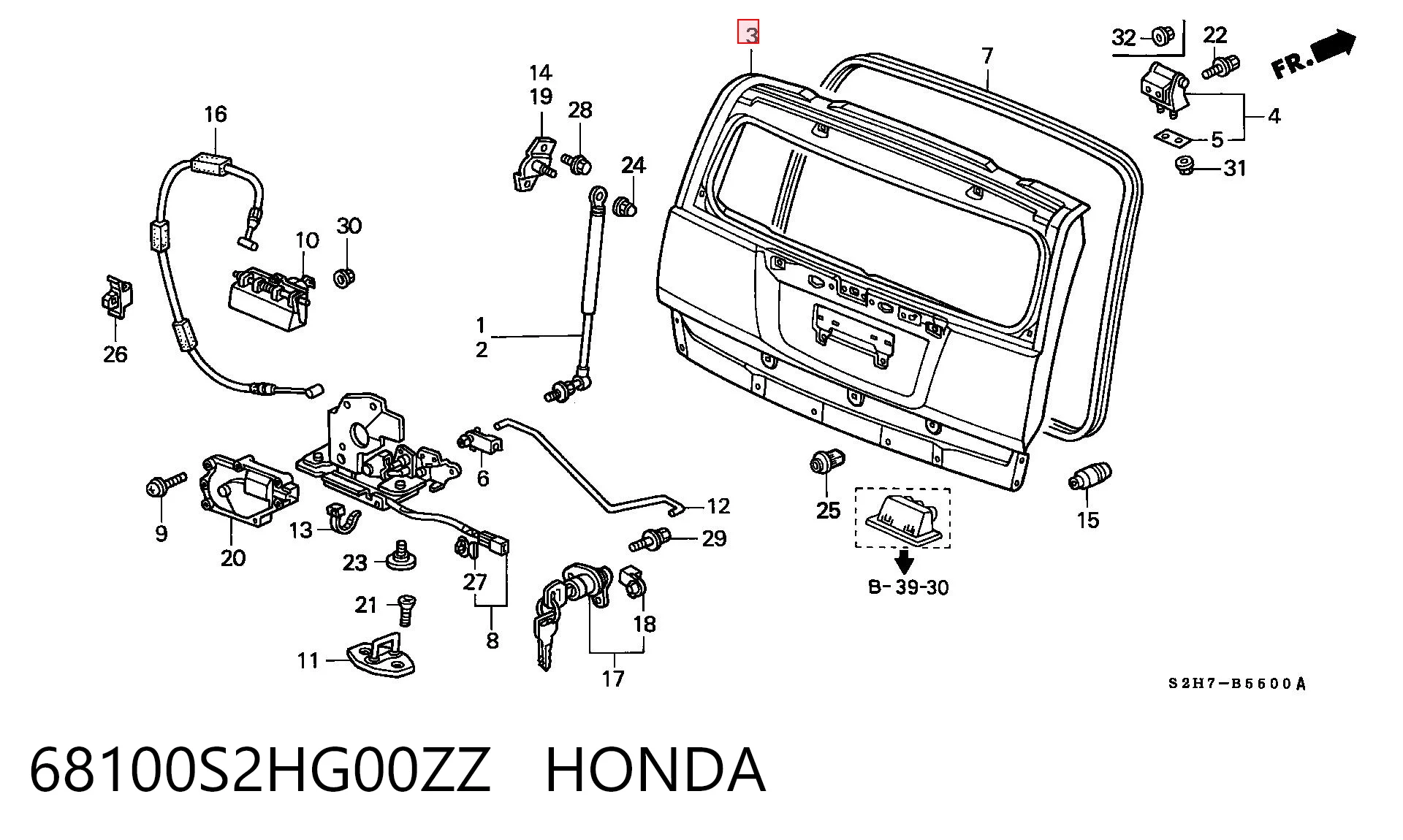 Drzwi tylne (bagażnika 3/5) do Honda HR-V  GH