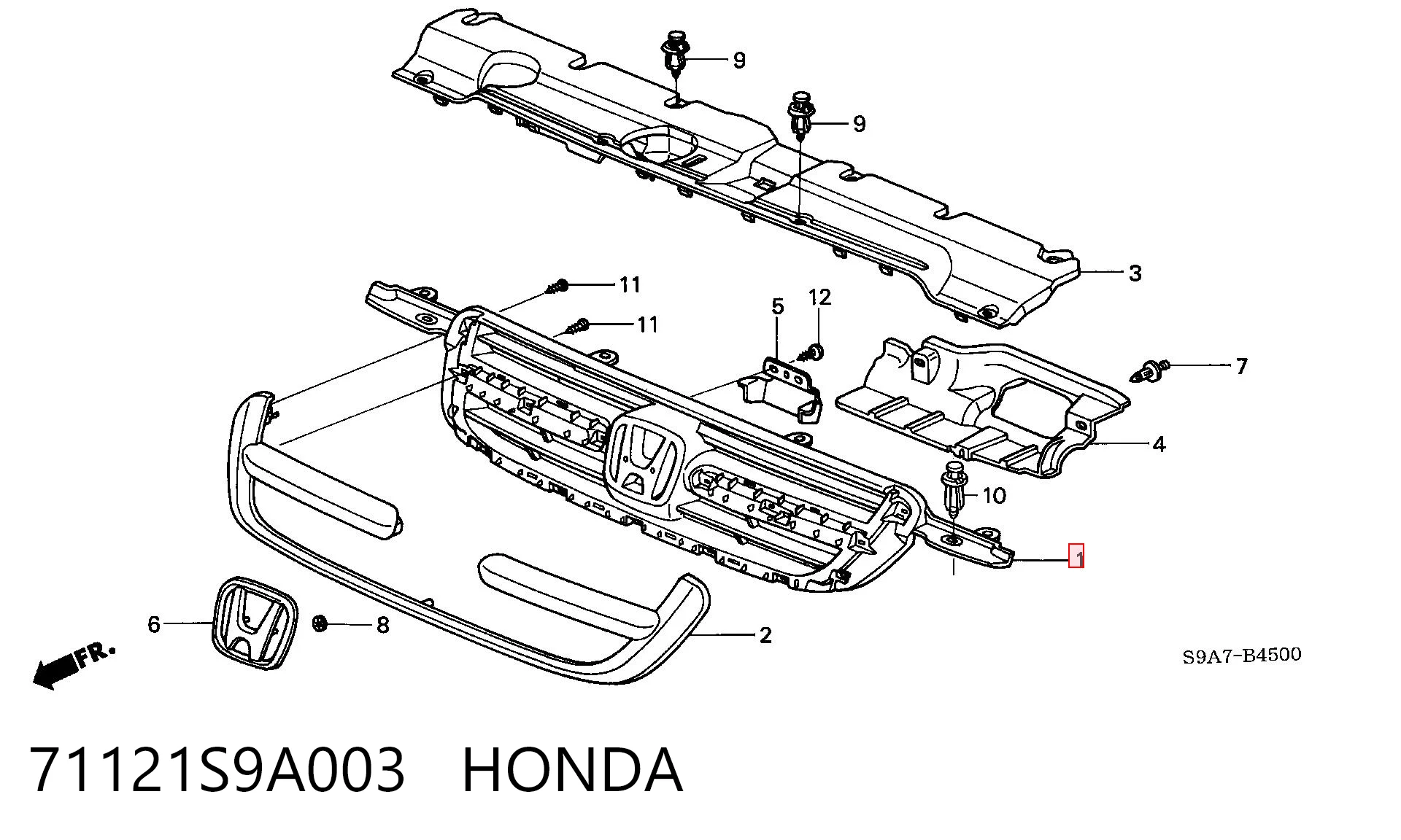 Atrapa chłodnicy do Honda CR-V II RD