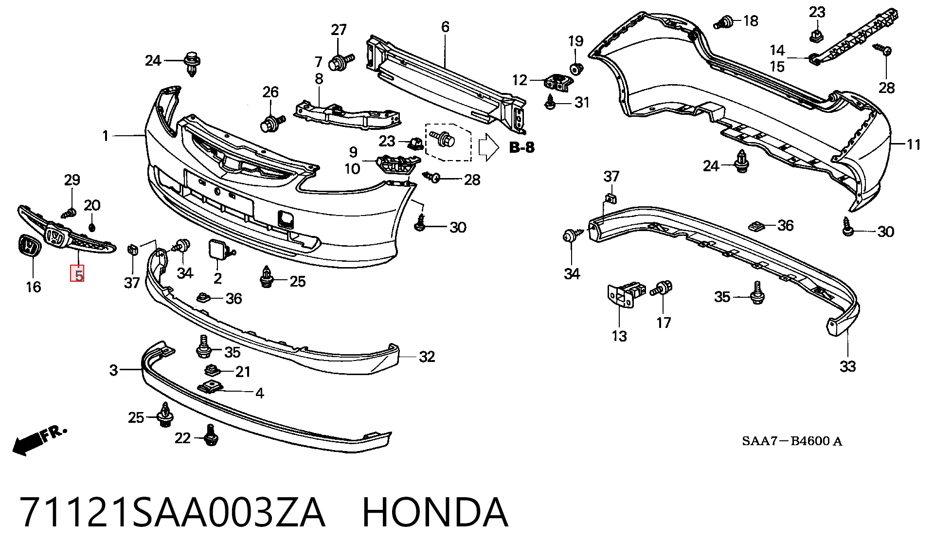 Atrapa chłodnicy Honda Jazz hatchback (GD, GE) (2002 - 2008) cena, od 37,32 USD