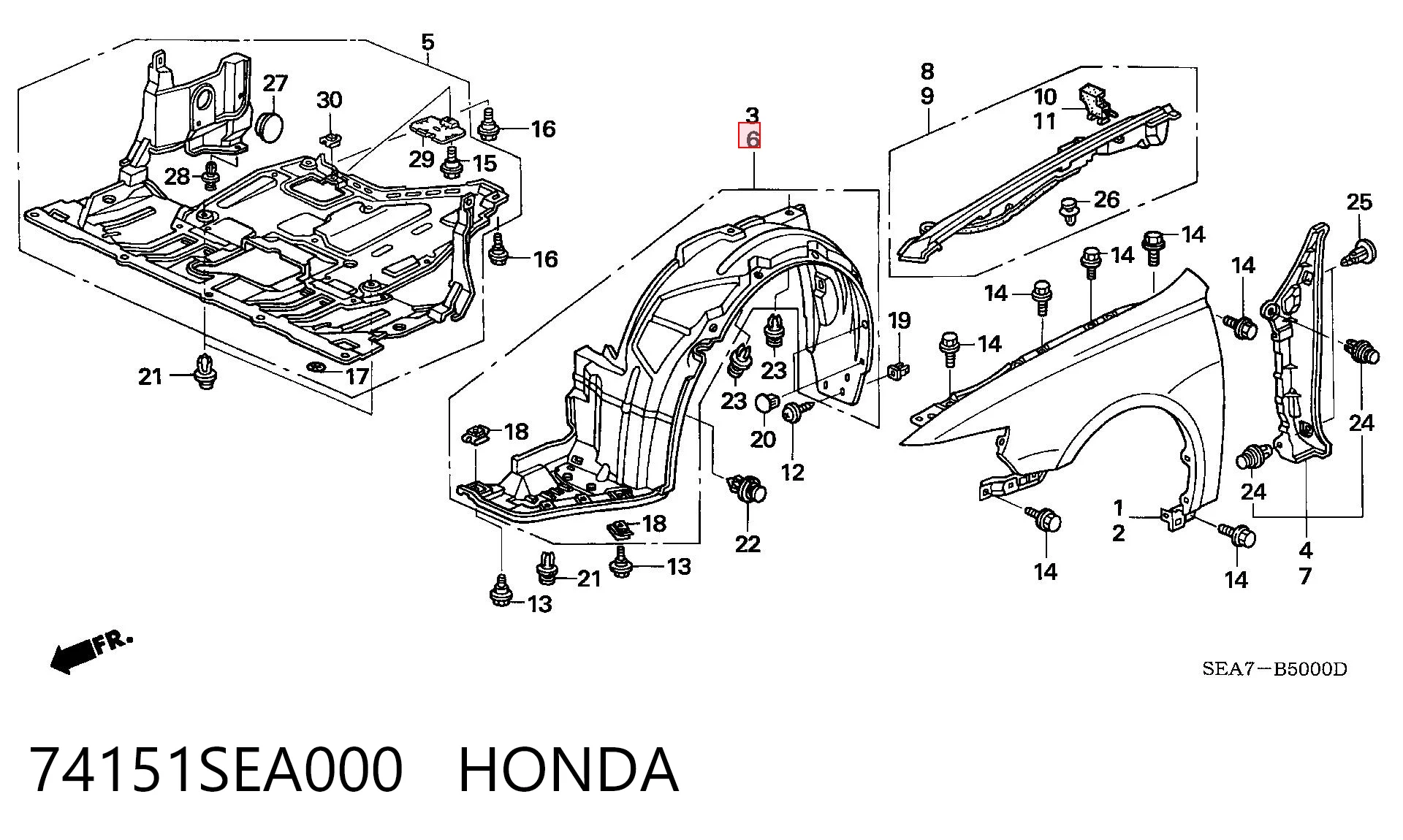 Kupić Nadkole błotnika przedniego lewe Honda Accord VII CL, CM w dobrej cenie