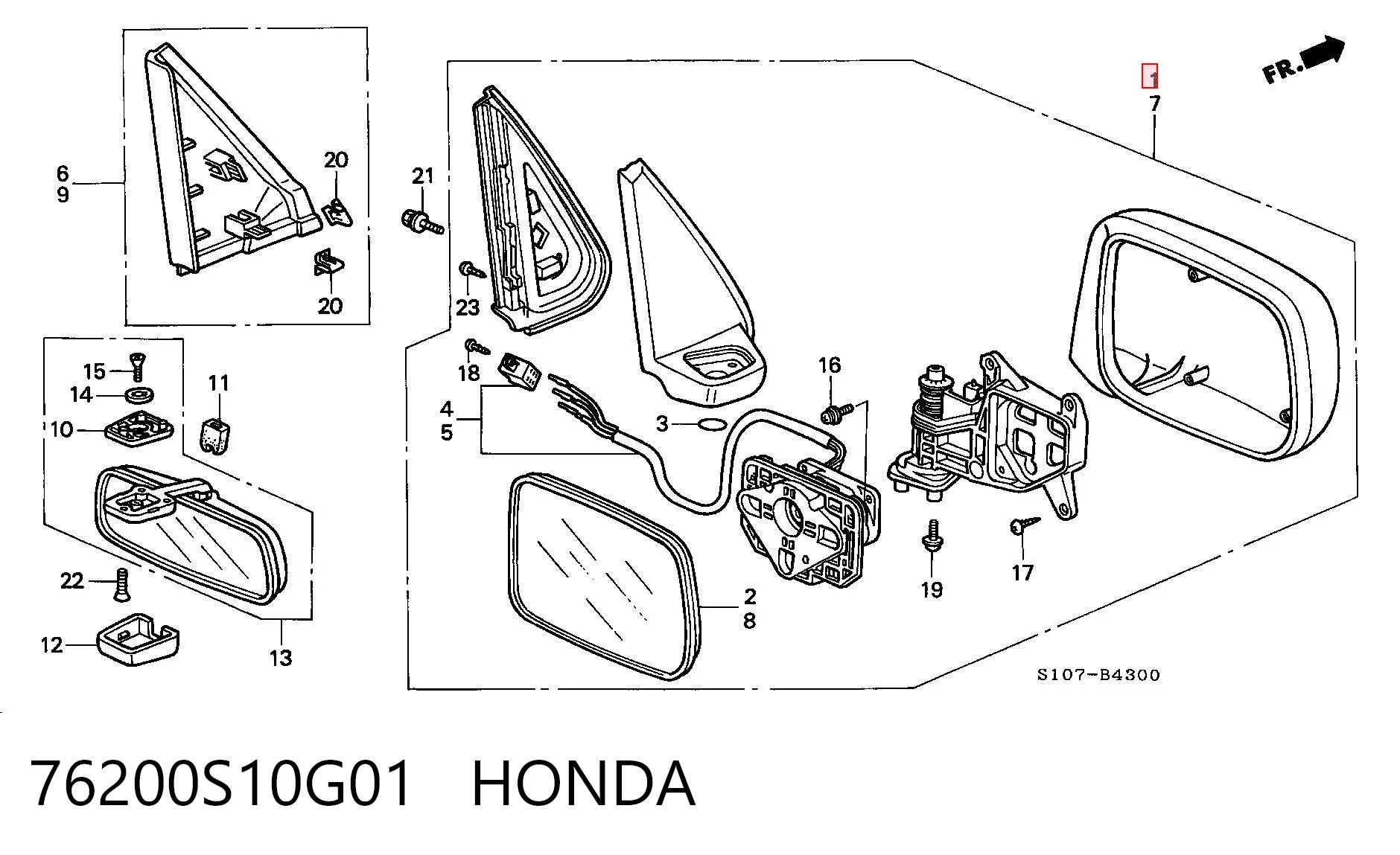 Lusterko wsteczne prawe Honda CR-V 1