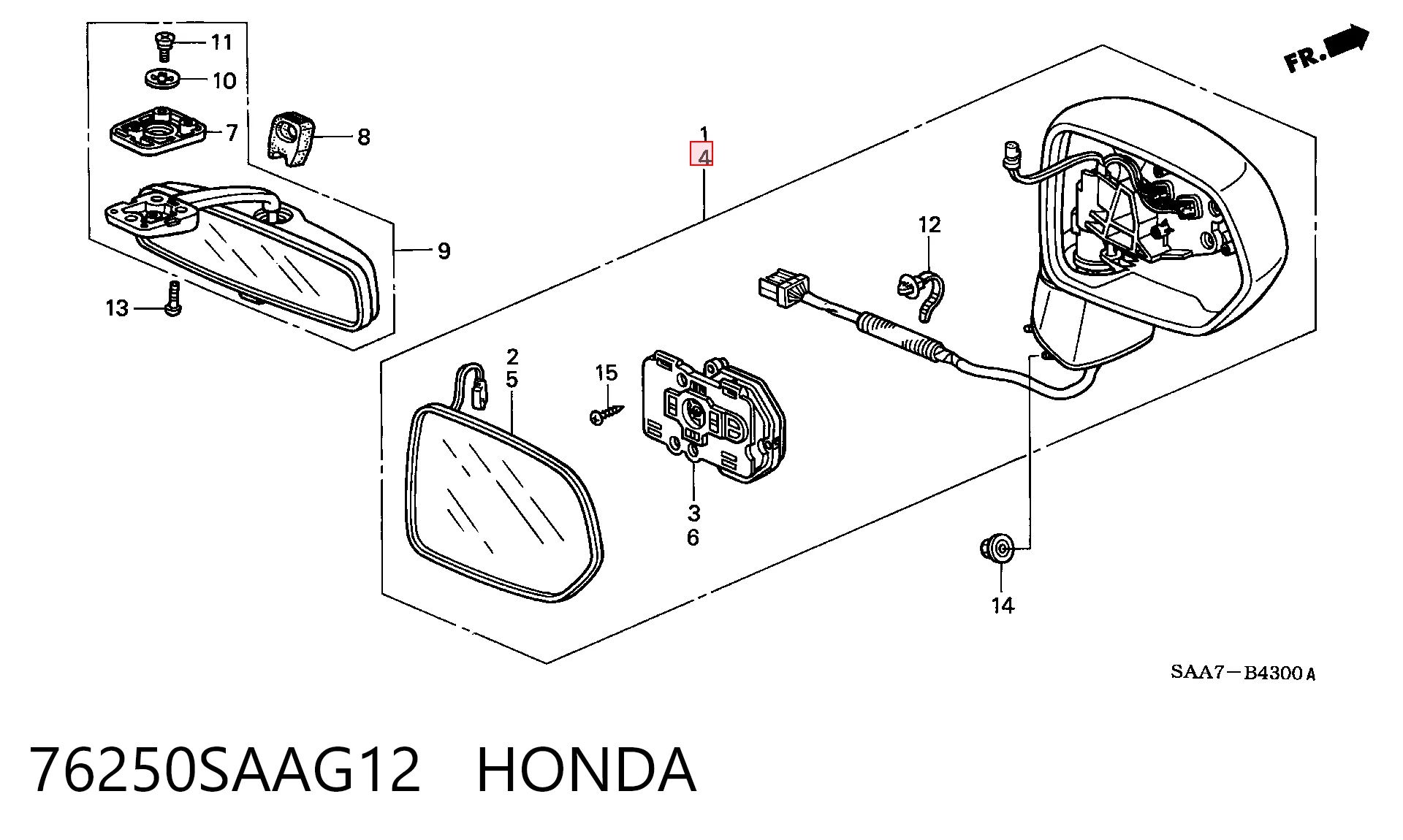 Lusterko wsteczne lewe do Honda Jazz  GD, GE