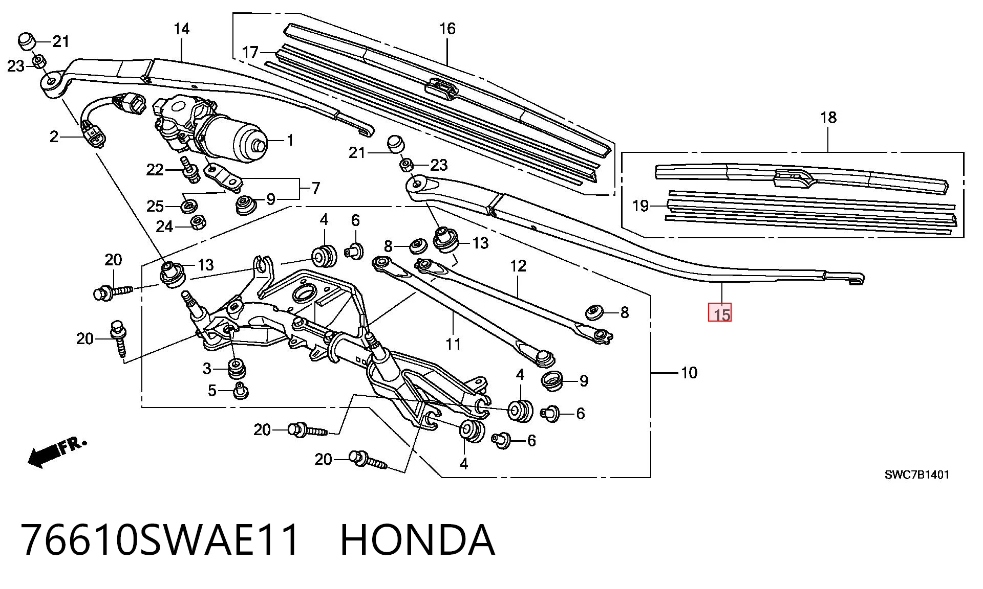 Kupić Ramię wycieraczki szyby przedniej Honda CR-V  RE w dobrej cenie