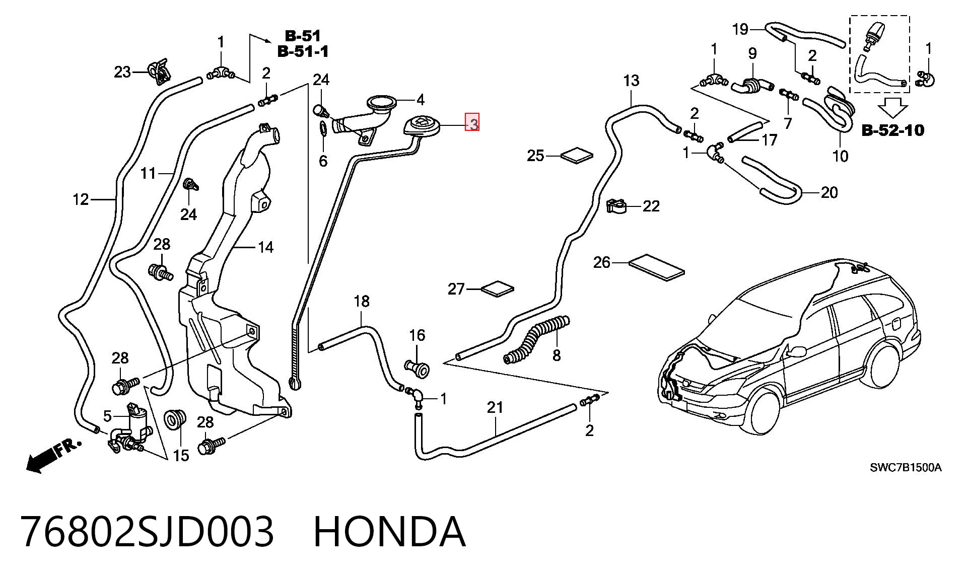 Korek zbiornika spryskiwacza do Honda Civic VIII FD, FA