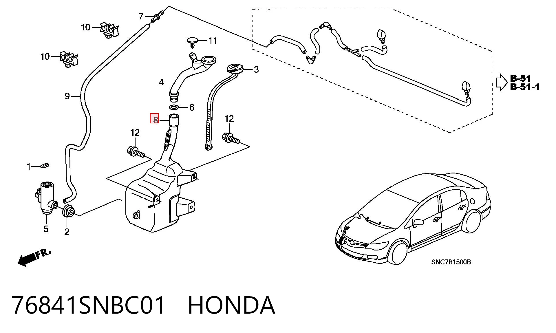 Kupić Zbiorniczek spryskiwacza szyb Honda Civic VIII FD, FA w dobrej cenie