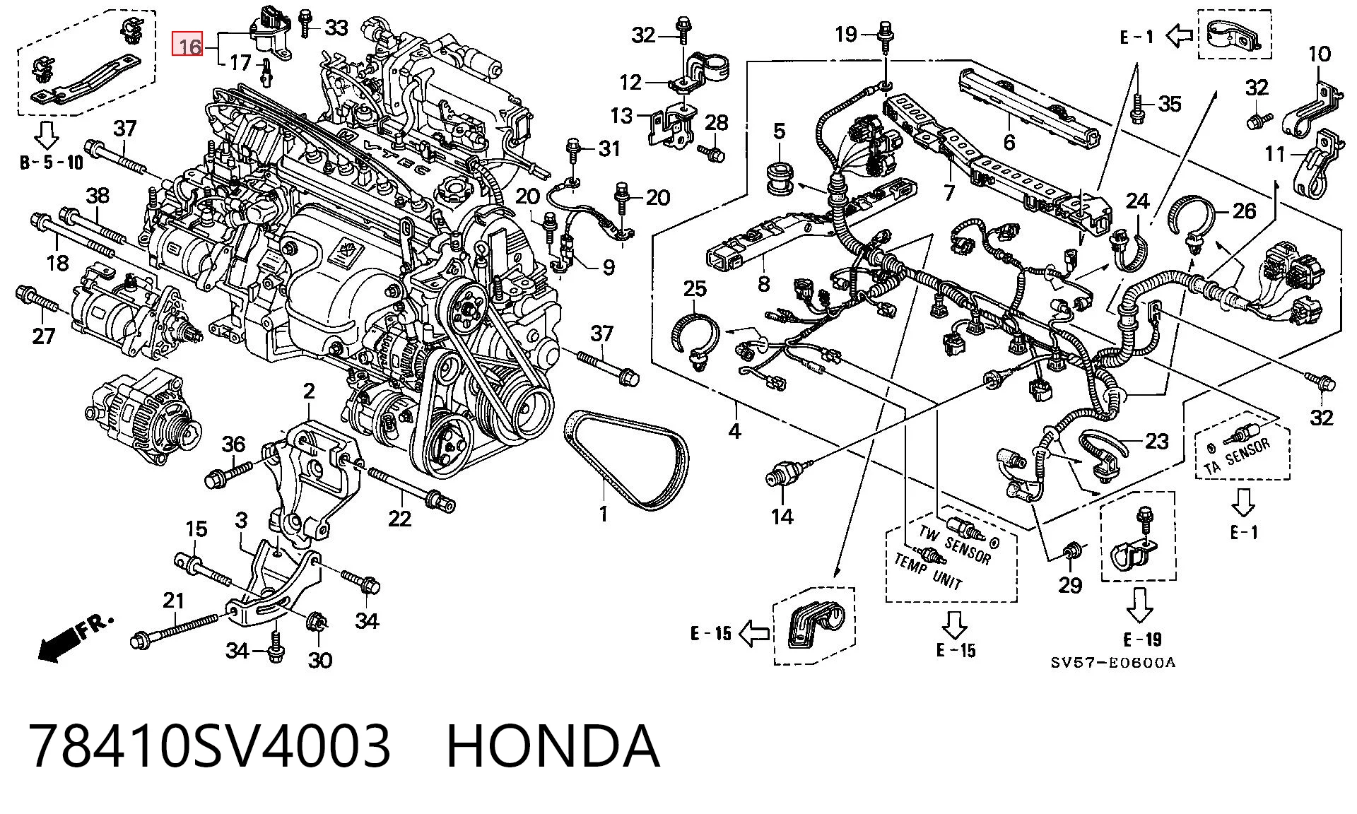 Do koszyka Czujnik prędkości Honda Civic V EG, EH