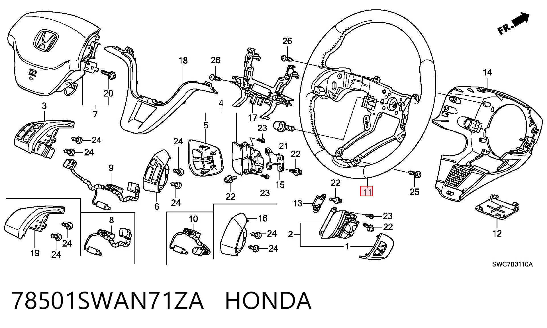 Kierownica Honda CR-V III SUV (RE) (2006 - 2011) cena, od 61,31 USD