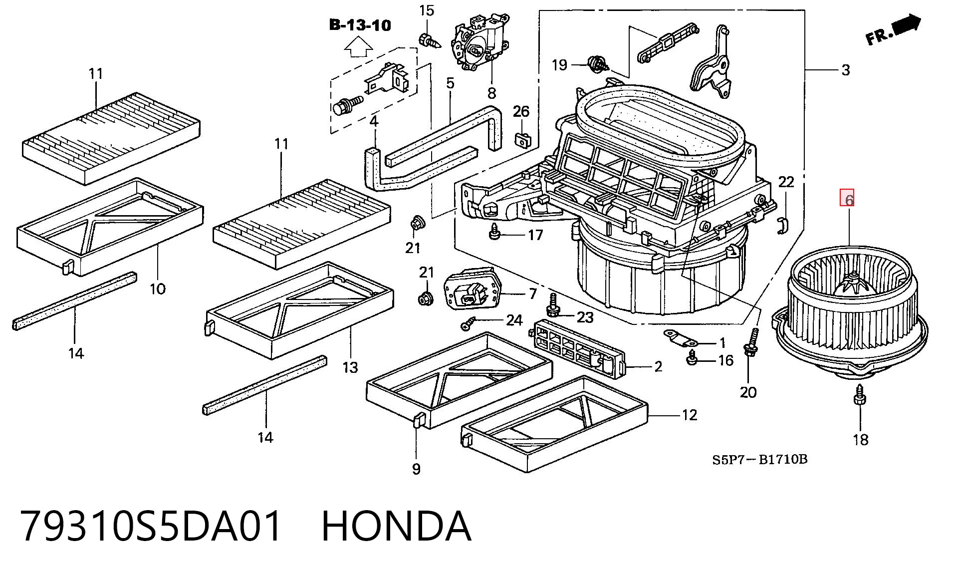 79310S5DA01 Honda Silniczek wentylatora nagrzewnicy (ogrzewacza wnętrza)