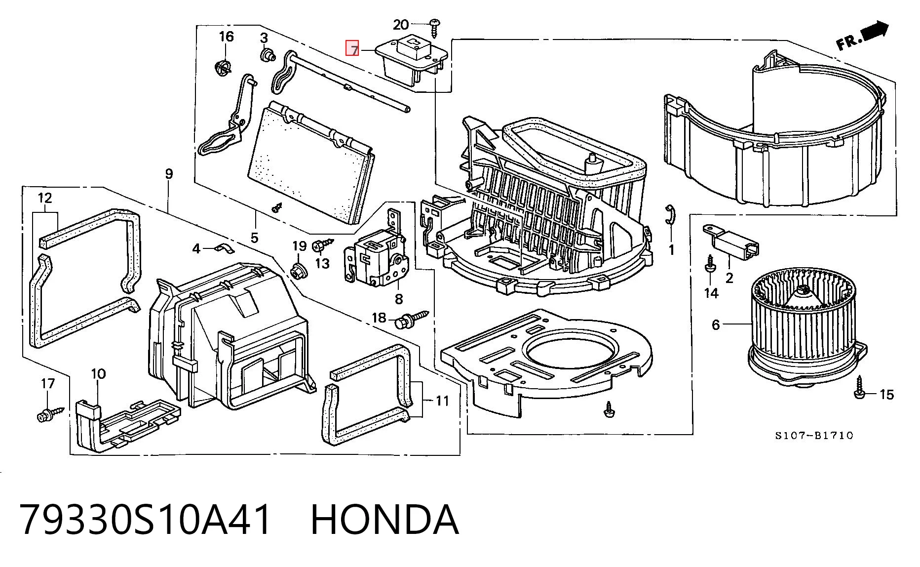 79330S10A41 Honda Rezystor wentylatora nagrzewnicy (ogrzewacza kabiny)
