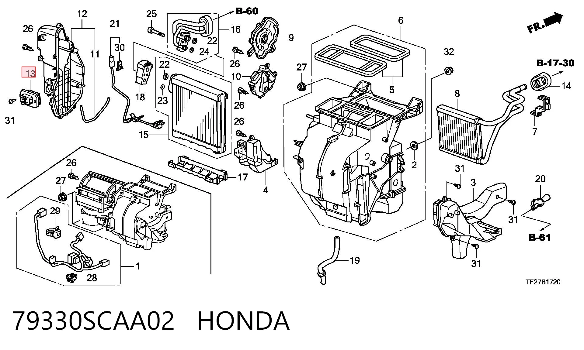 Rezystor wentylatora nagrzewnicy (ogrzewacza kabiny) do Honda CR-V II RD