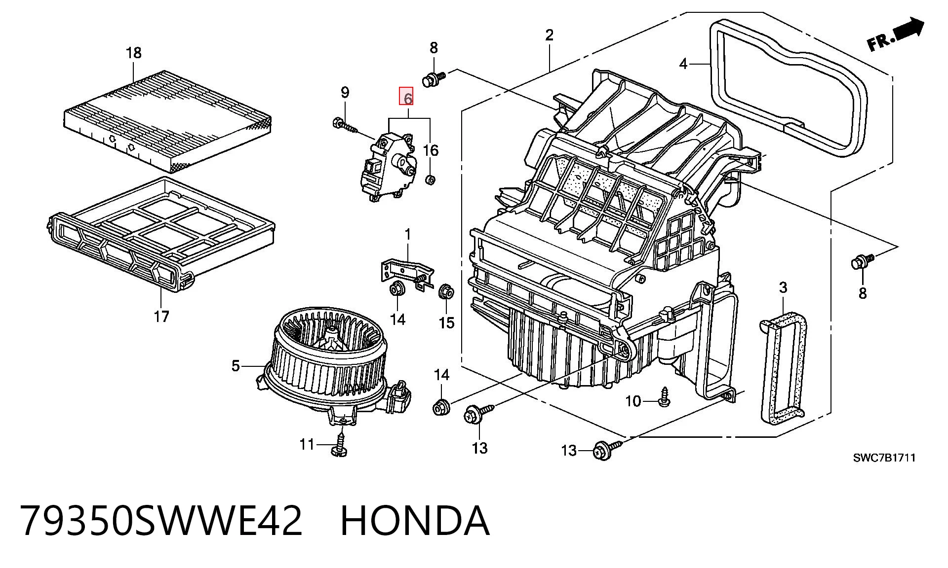 Kupić Silniczek klapy nagrzewnicy Honda CR-V  RE w dobrej cenie