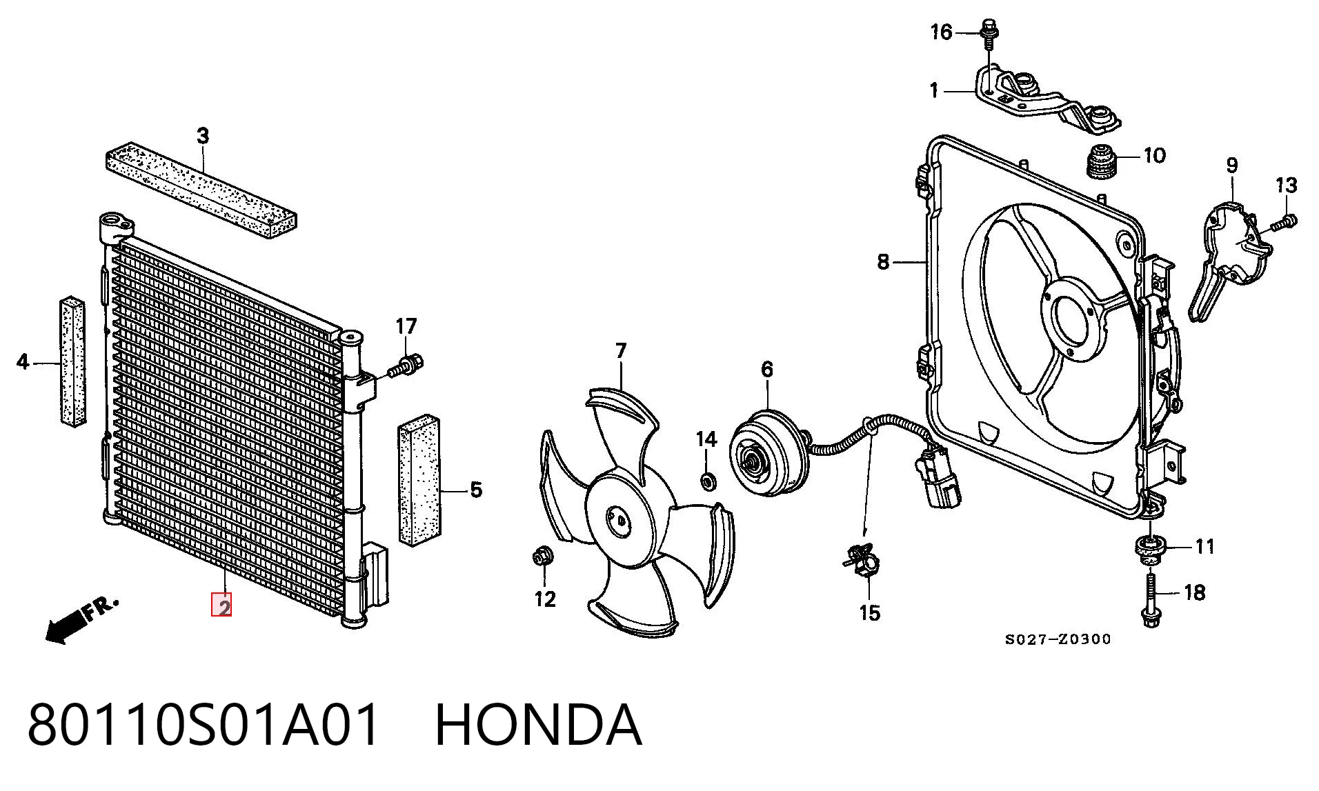 80110S01A01 Honda Chłodnica klimatyzacji