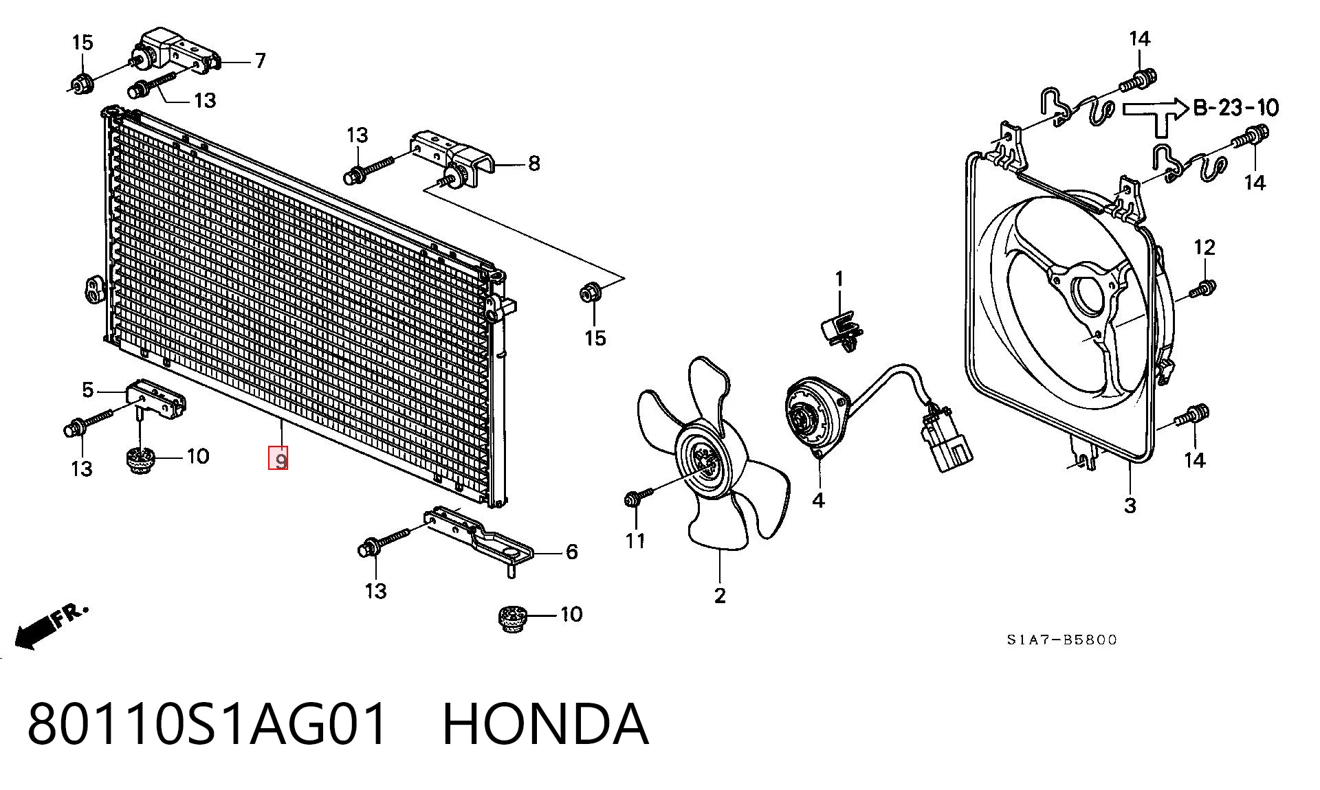 Do koszyka Chłodnica klimatyzacji Honda Accord VI CG