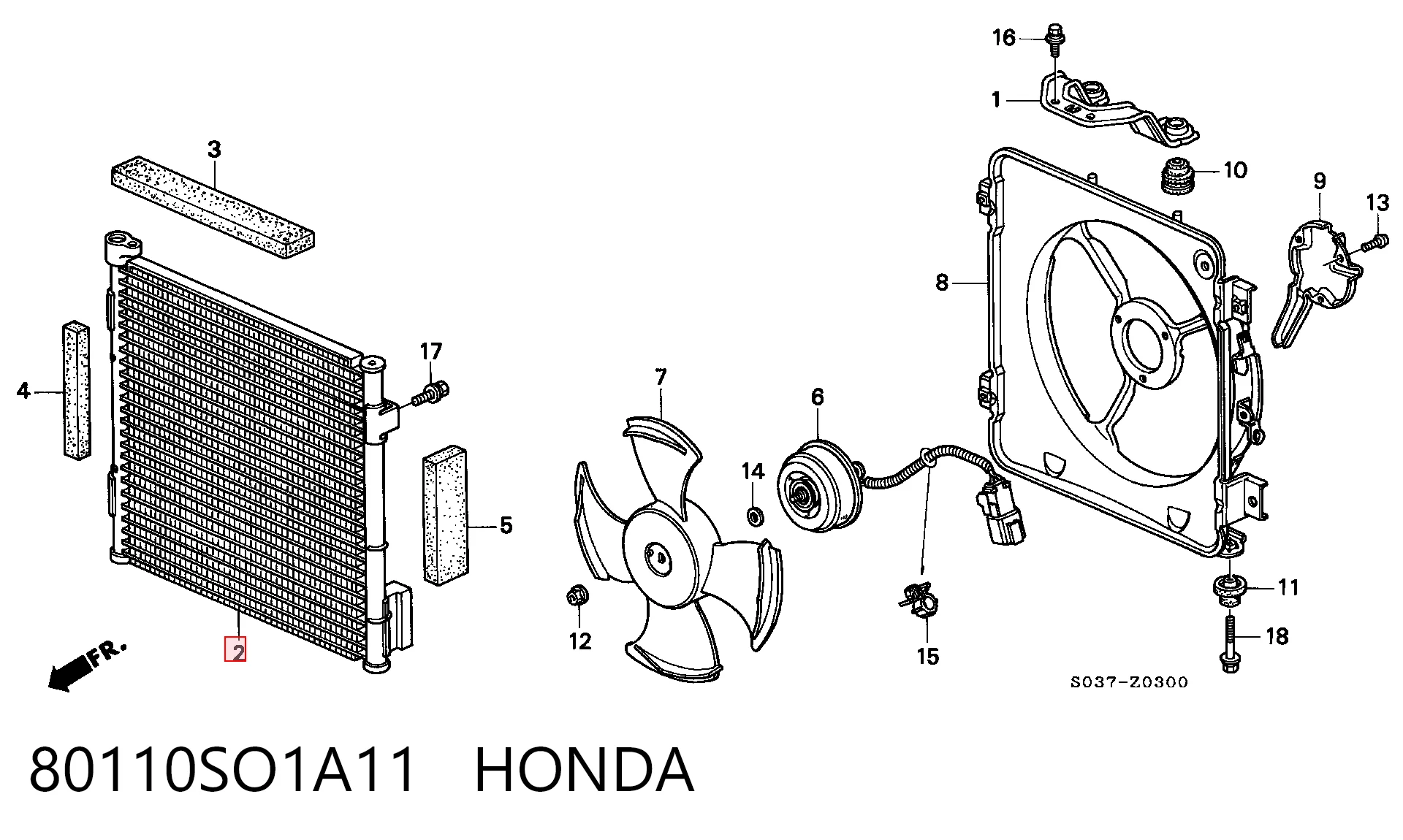 80110SO1A11 Honda Chłodnica klimatyzacji