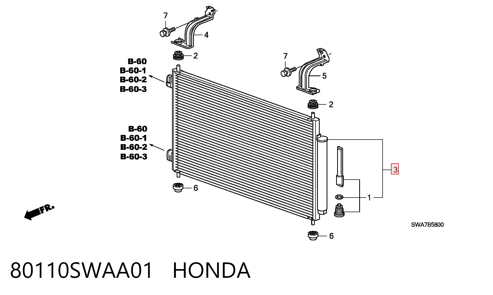 80110SWAA01 Honda Chłodnica klimatyzacji