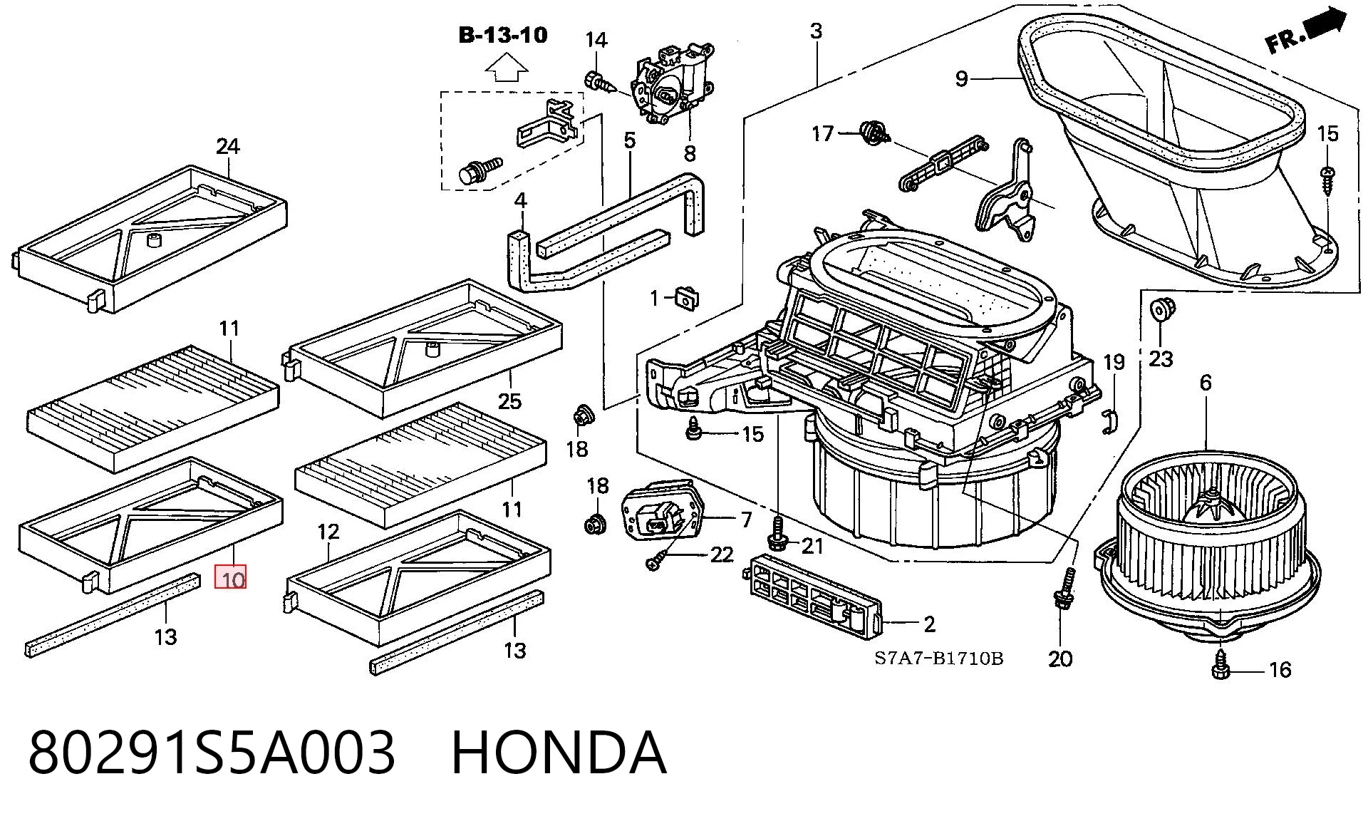 80291S5A003 Honda Filtr kabiny