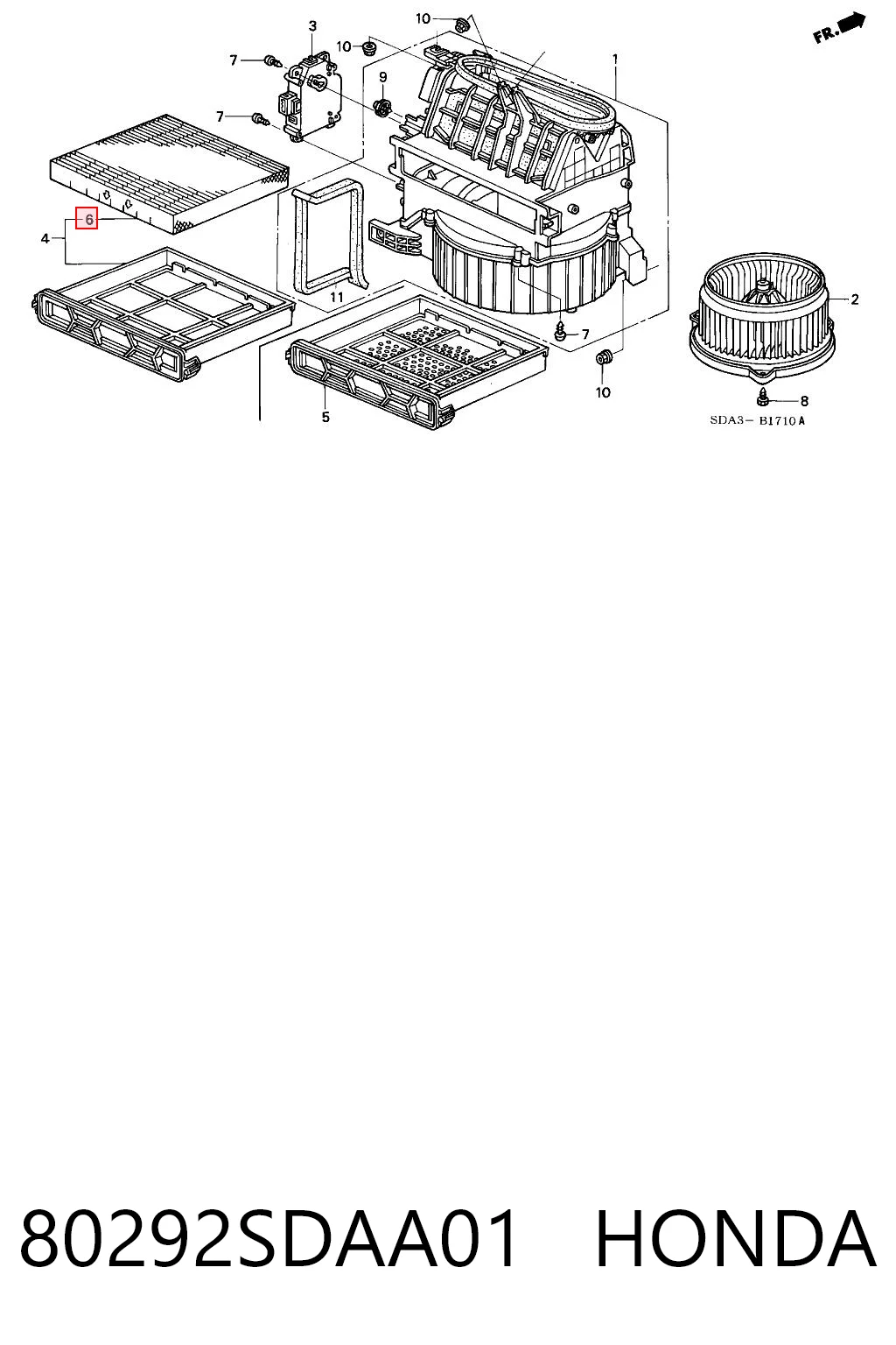 80292SDAA01 Honda Filtr kabiny
