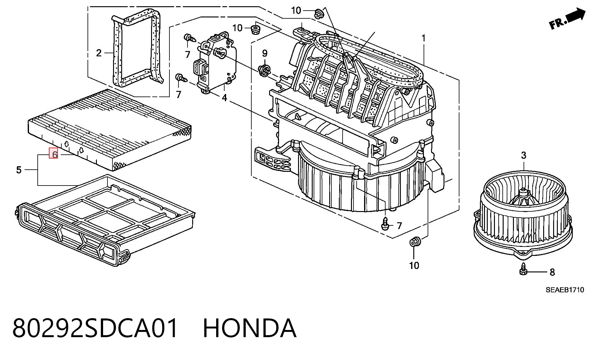 80292SDCA01 Honda Filtr kabiny