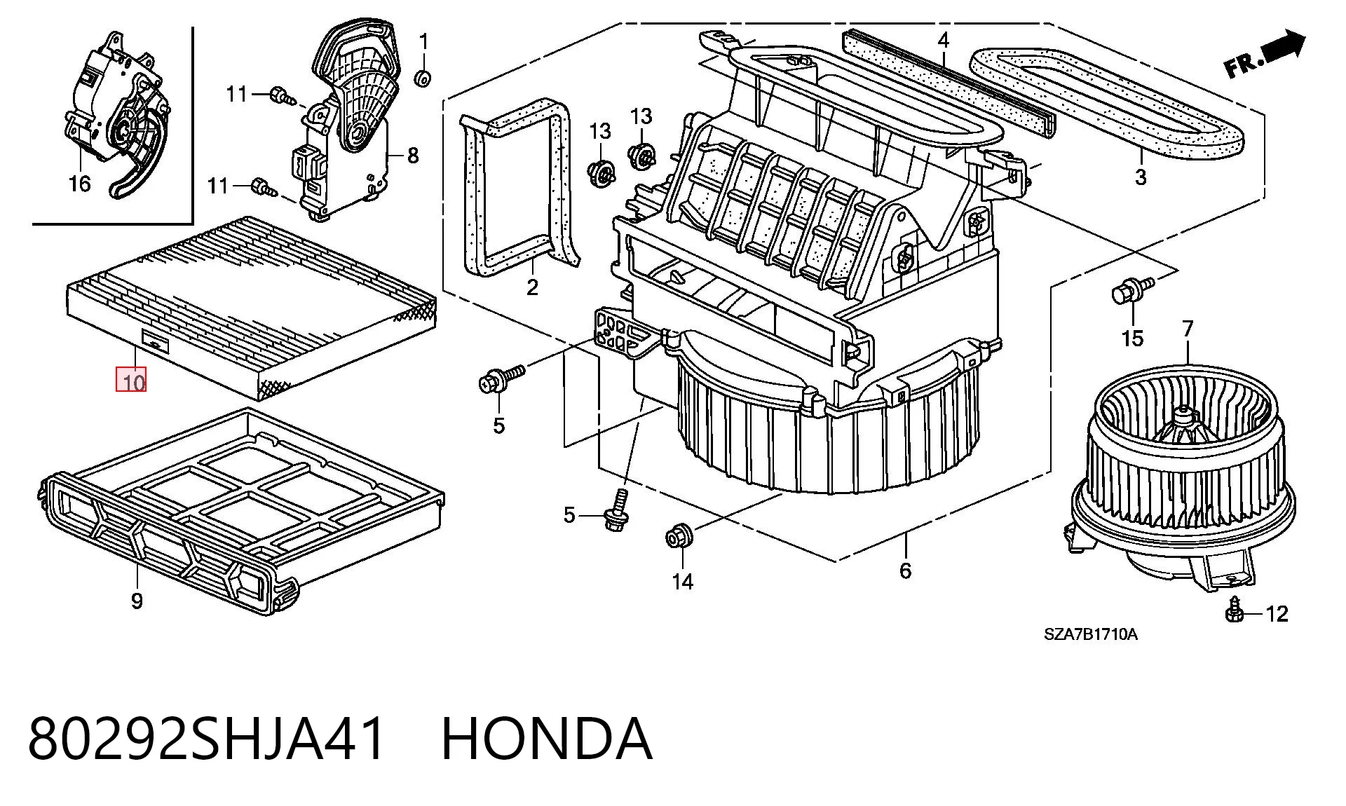 80292SHJA41 Honda Filtr kabiny
