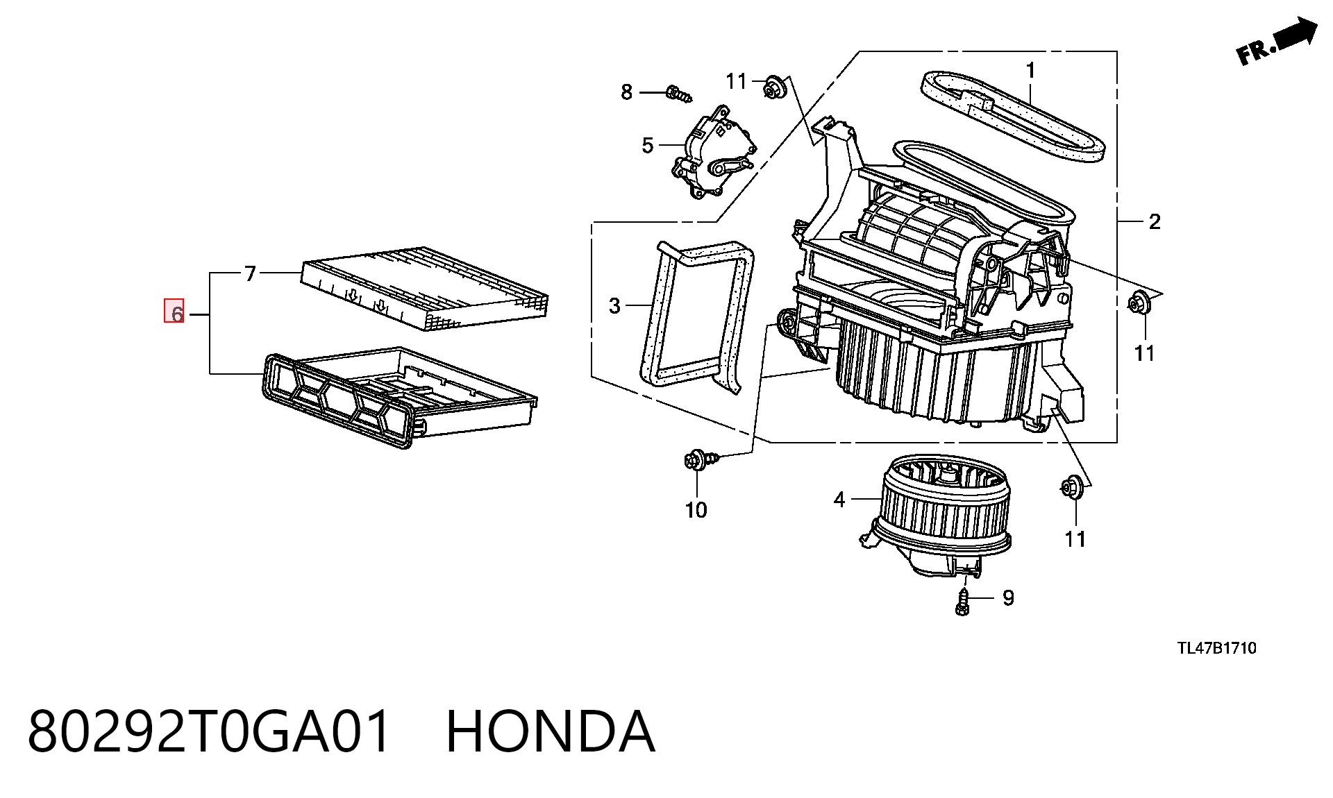 80292T0GA01 Honda Filtr kabiny