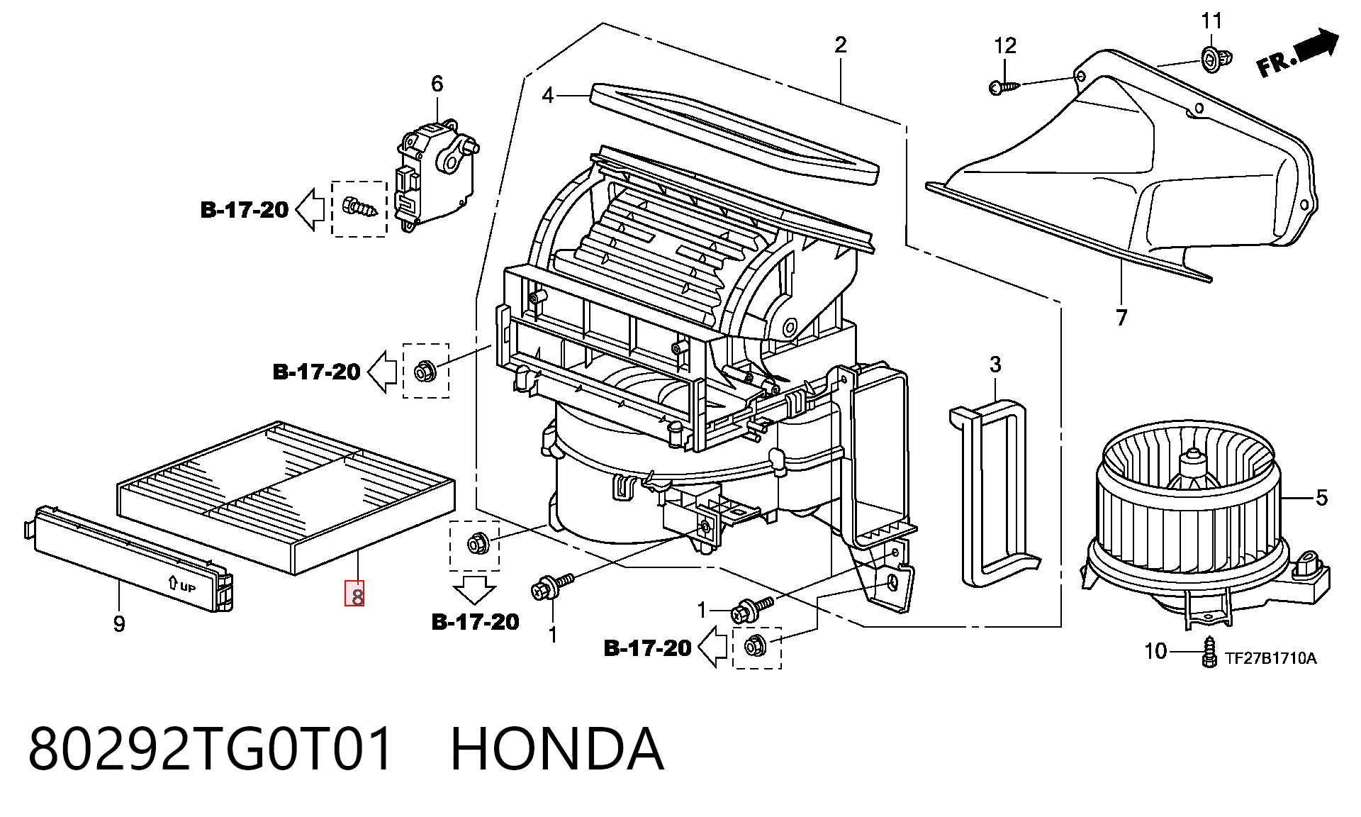 80292TG0T01 Honda Filtr kabiny