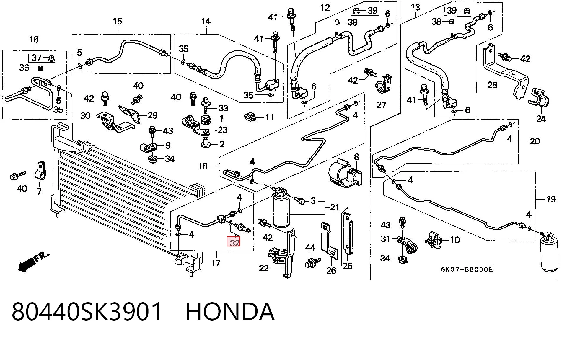 80440SK3901 Honda Czujnik ciśnienia bezwzględnego klimatyzacji