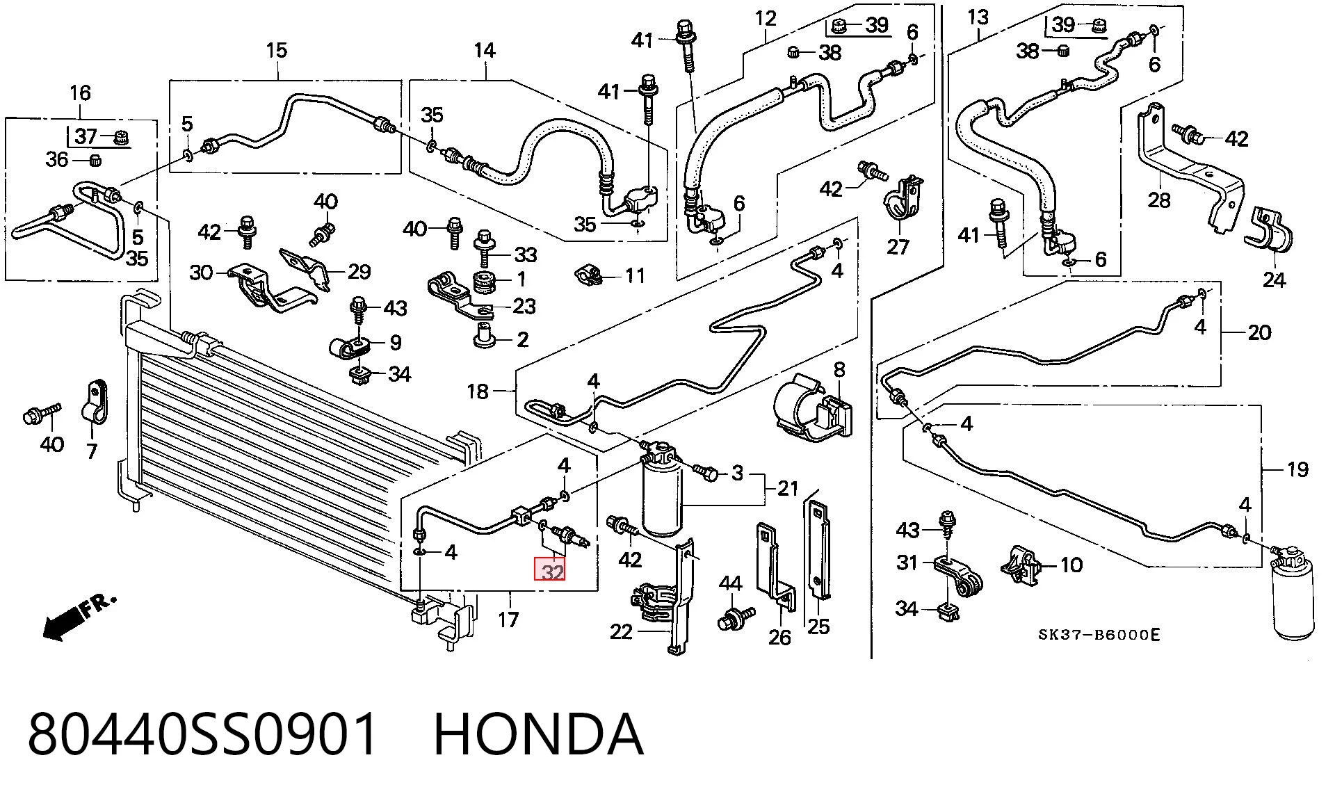 80440SS0901 Honda Czujnik ciśnienia bezwzględnego klimatyzacji